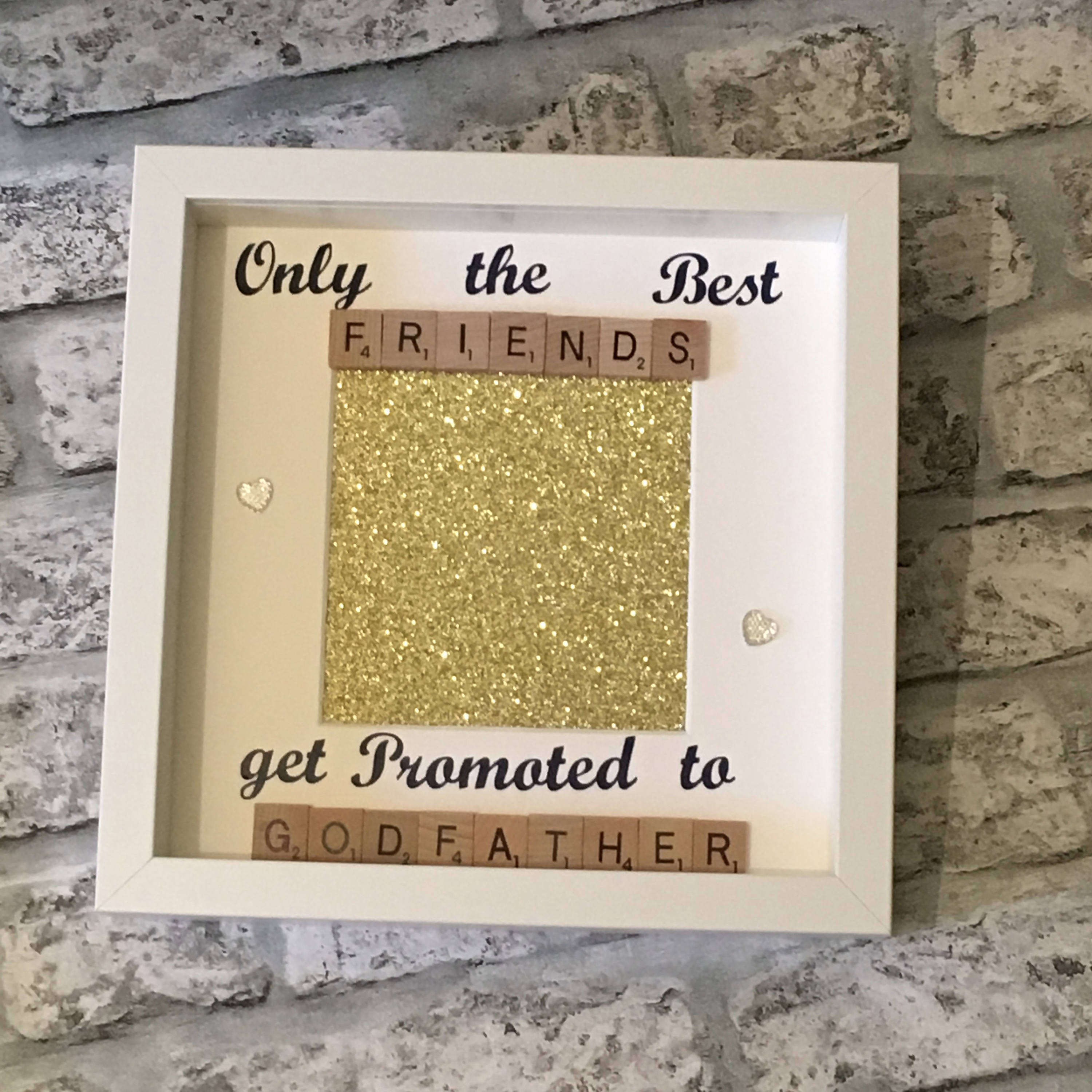 Only the Best Friends get promoted to Godfather - Letter Tile Photo Frame