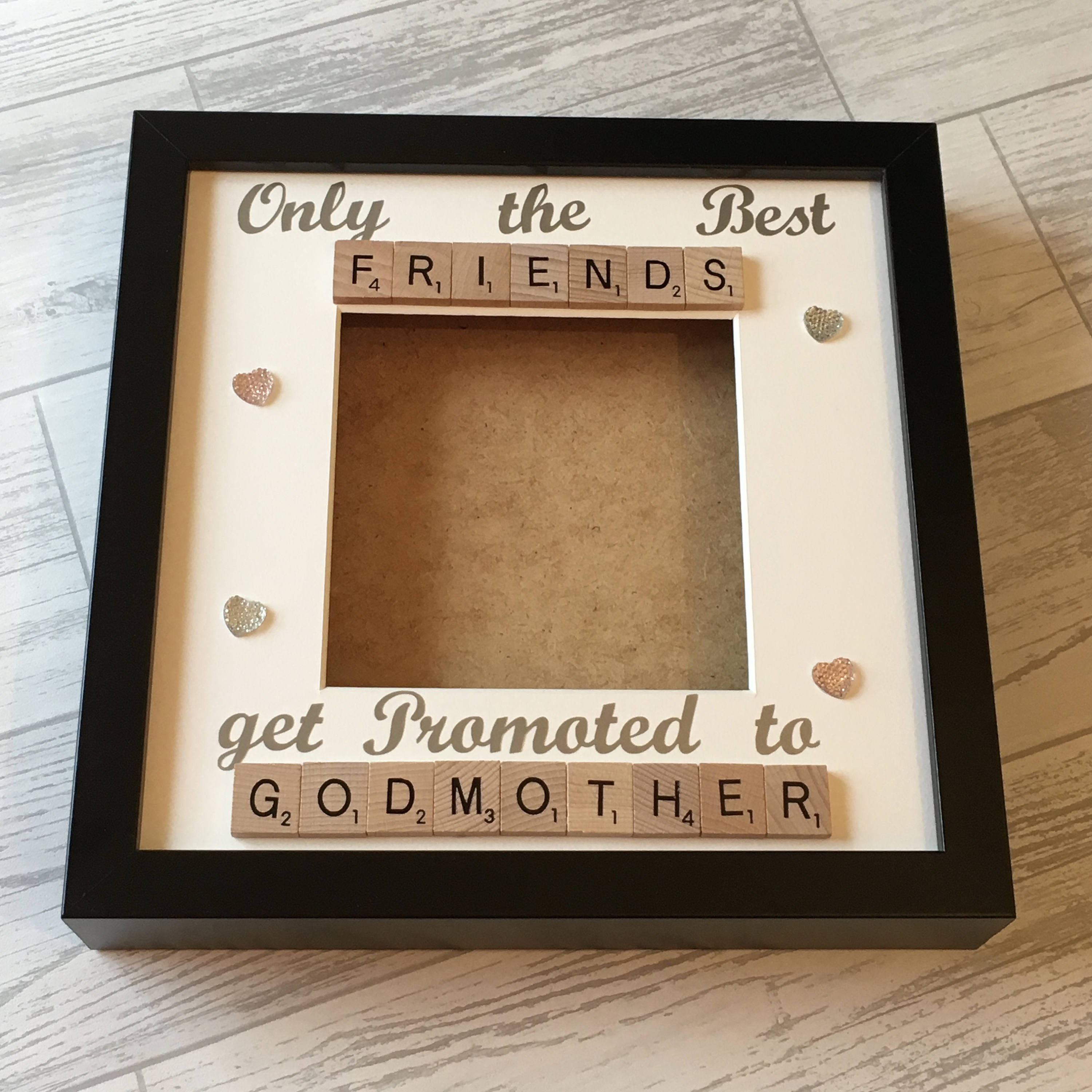 Godmother Scrabble Art Photo Frame, Personalised Godparent Gift