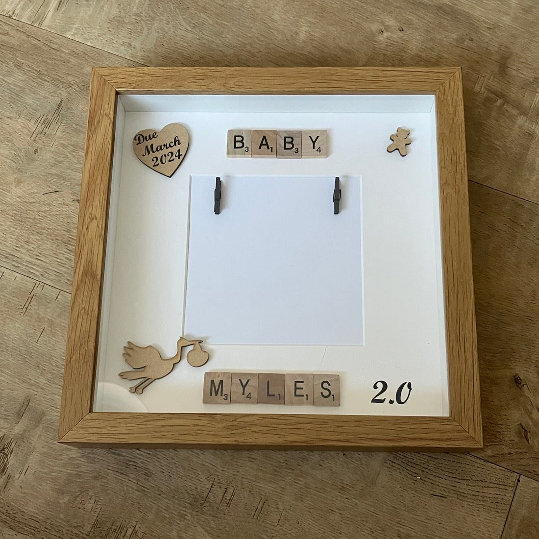 Baby Scan Photo Frame - Personalised with Surname and Due Date - Perfect Memory Keepsake