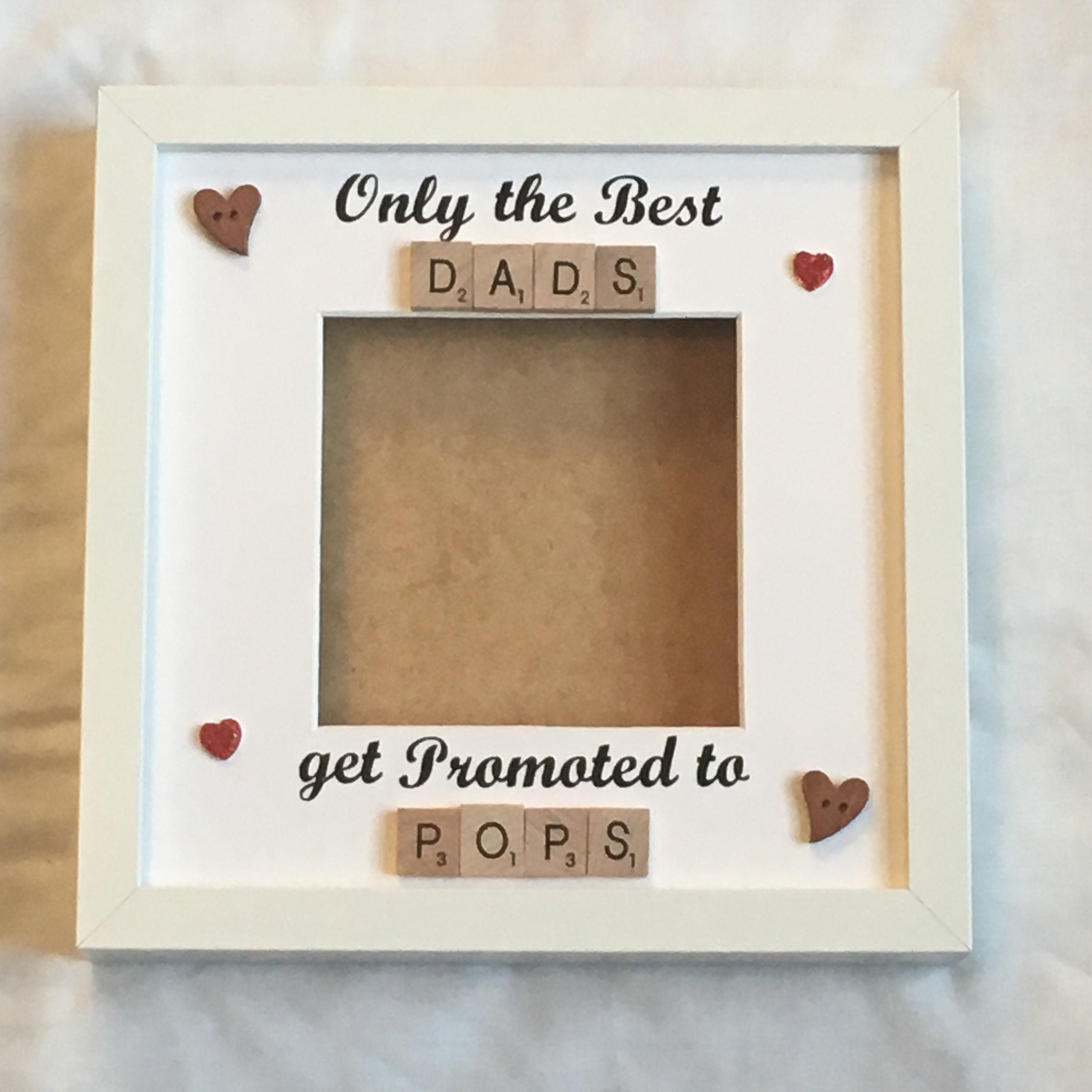 Dad to Grandad Scrabble Art Photo Frame | Grandparent Gift