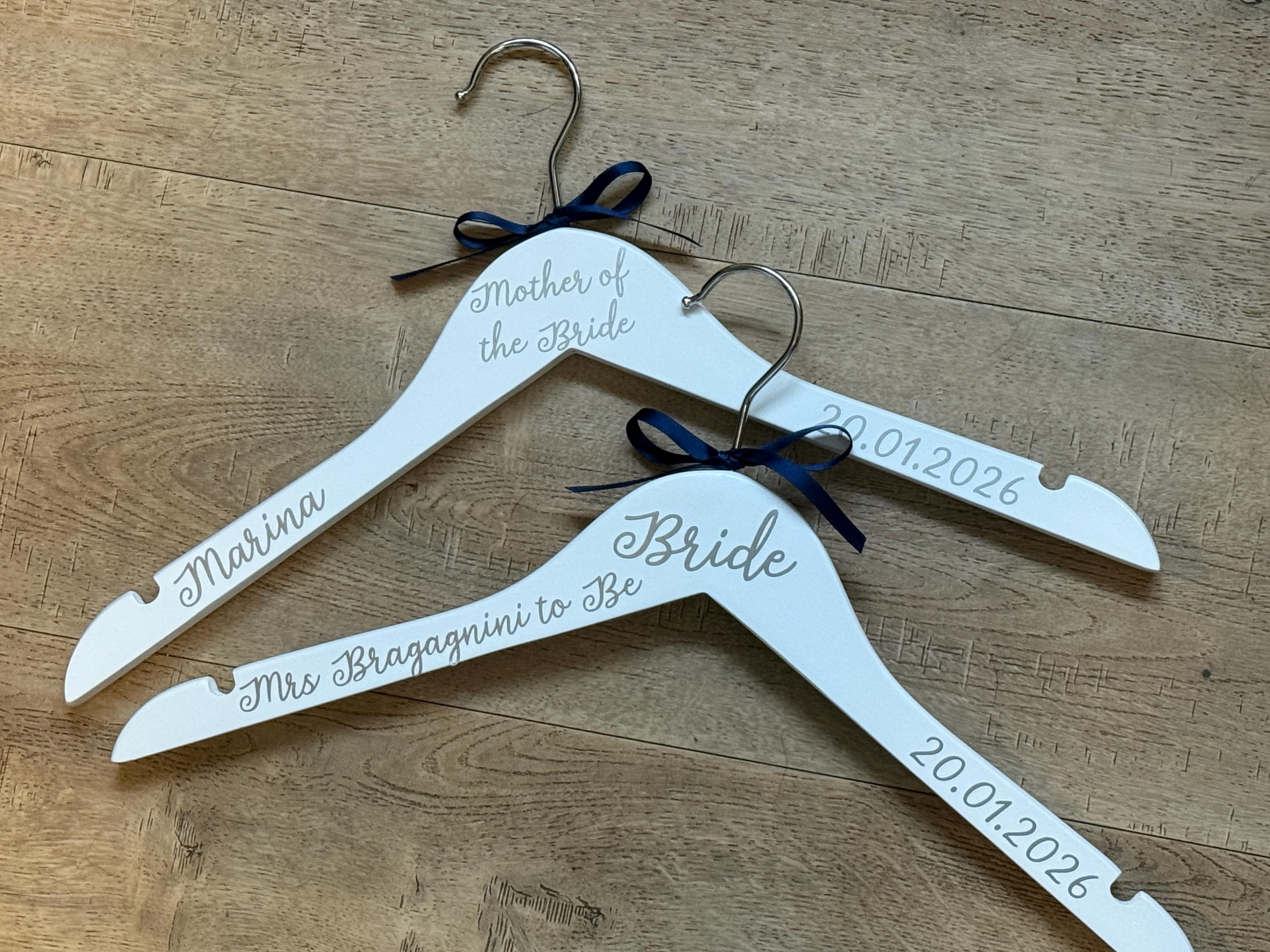 Wedding Hanger - Simple Style - Personalised - Bridal Party Outfit Hangers