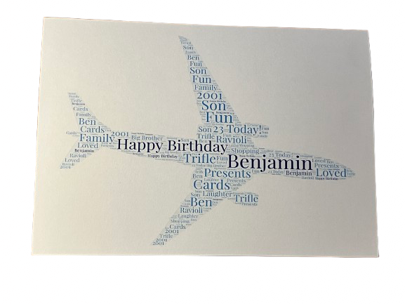 Typography Personalised Card perfect for Father's Day or Birthday. Your choice of words, colours and shape.