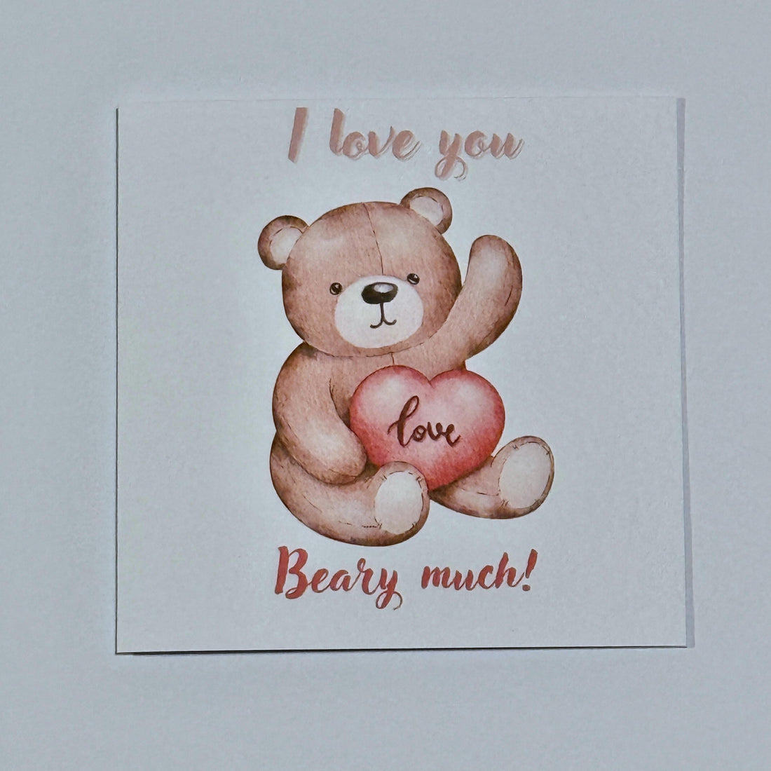 Bear Valentine's Day Card | 'I Love You Beary Much' Pun