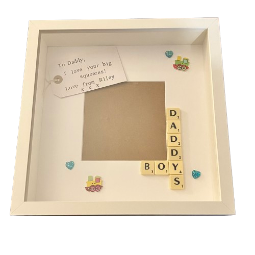 Daddy & Son Letter Tile Box Frame | Custom Dad & Son Keepsake Gift | Personalised Message
