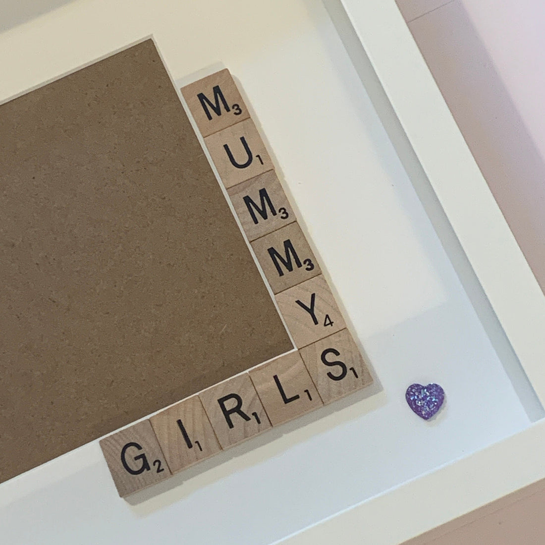 Mummy's Girls Scrabble Art Photo Frame - Personalised with Name