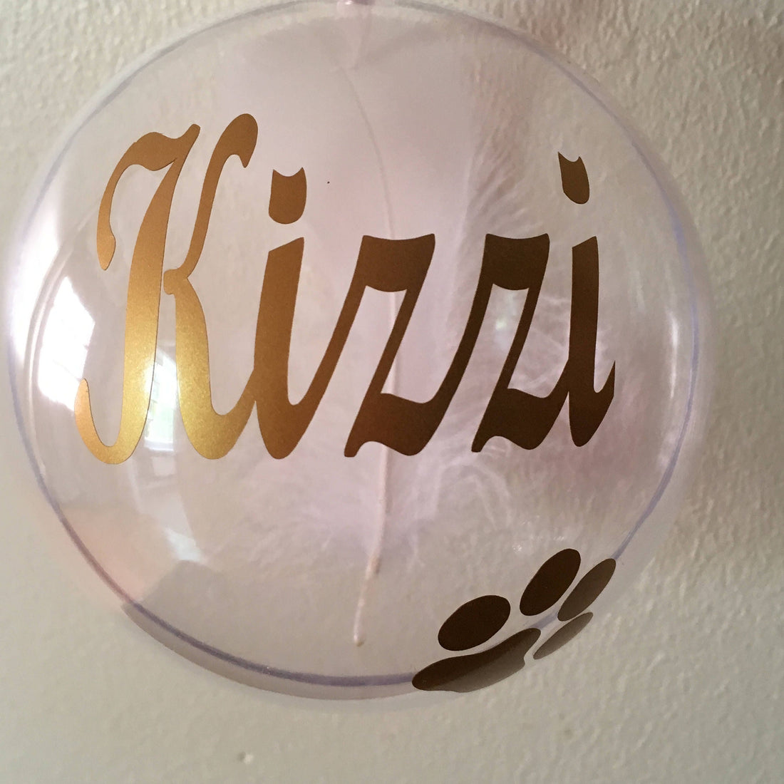 Personalised Pet Memorial Christmas Bauble, Paw Print Ornament