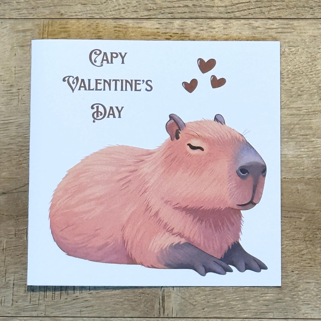 Capybara Valentine's Day Card - 6x6