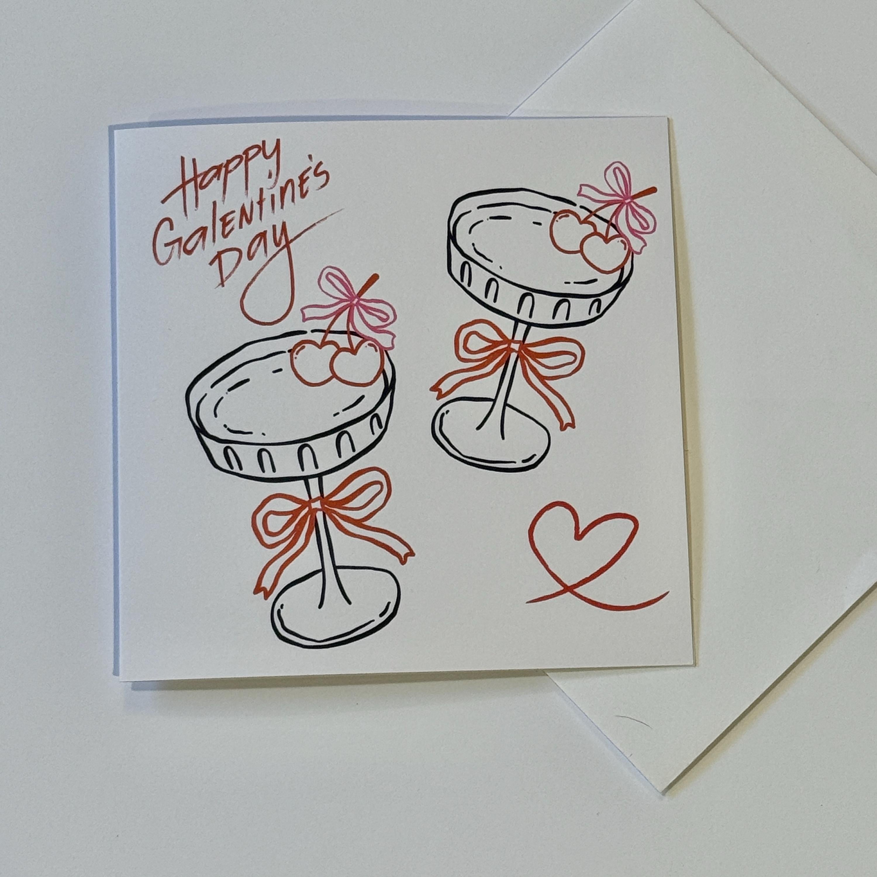 Funny Galentine's Day Card | Friend Valentine | 6X6 inch | FREE 2ND CLASS POSTAGE.