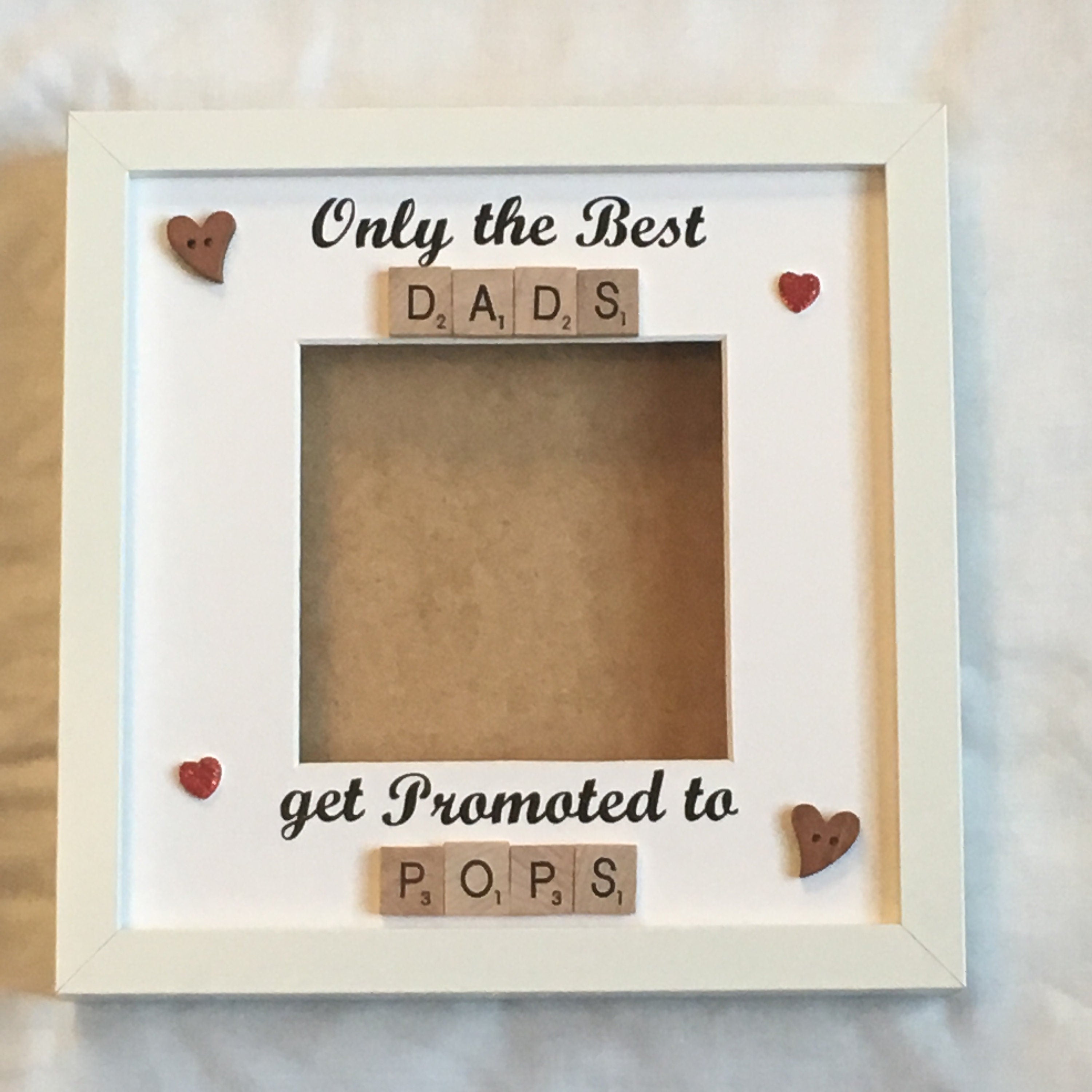 Dad to Grandad Scrabble Art Photo Frame | Grandparent Gift