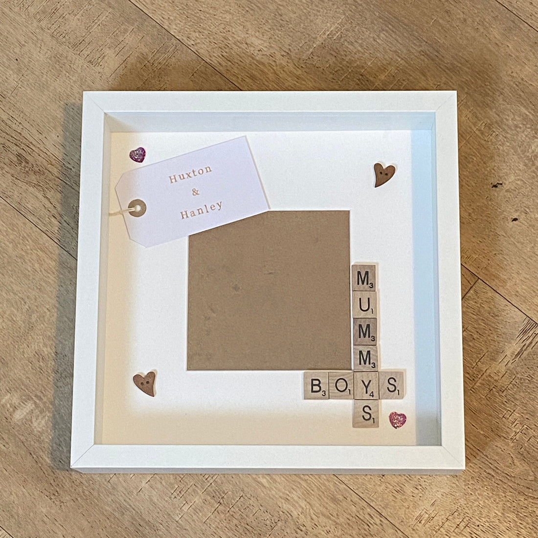 Mummy's Boy Personalised Scrabble Art Frame. Picture frame.