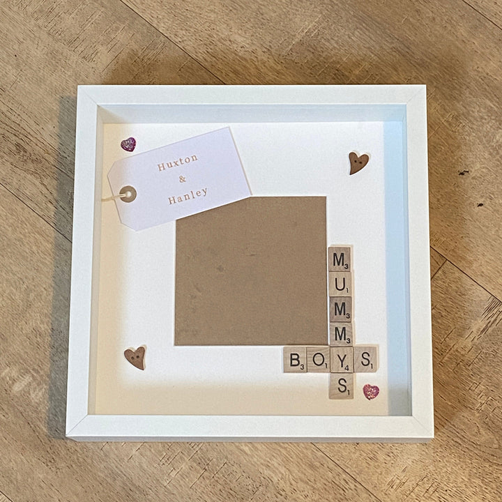 Mummy's Boy Personalised Scrabble Art Frame. Picture frame.