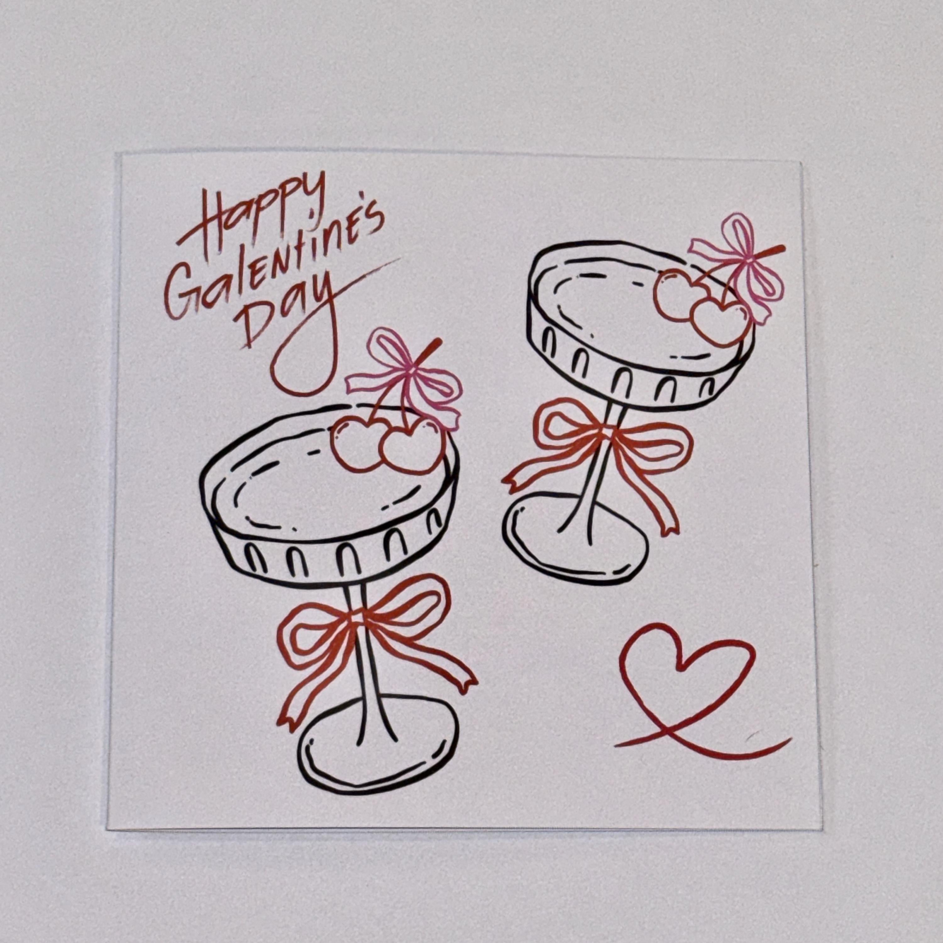 Funny Galentine's Day Card | Friend Valentine | 6X6 inch | FREE 2ND CLASS POSTAGE.