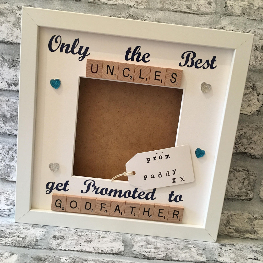 Brother to Uncle Letter Tile Photo Frame - Choice of Colours