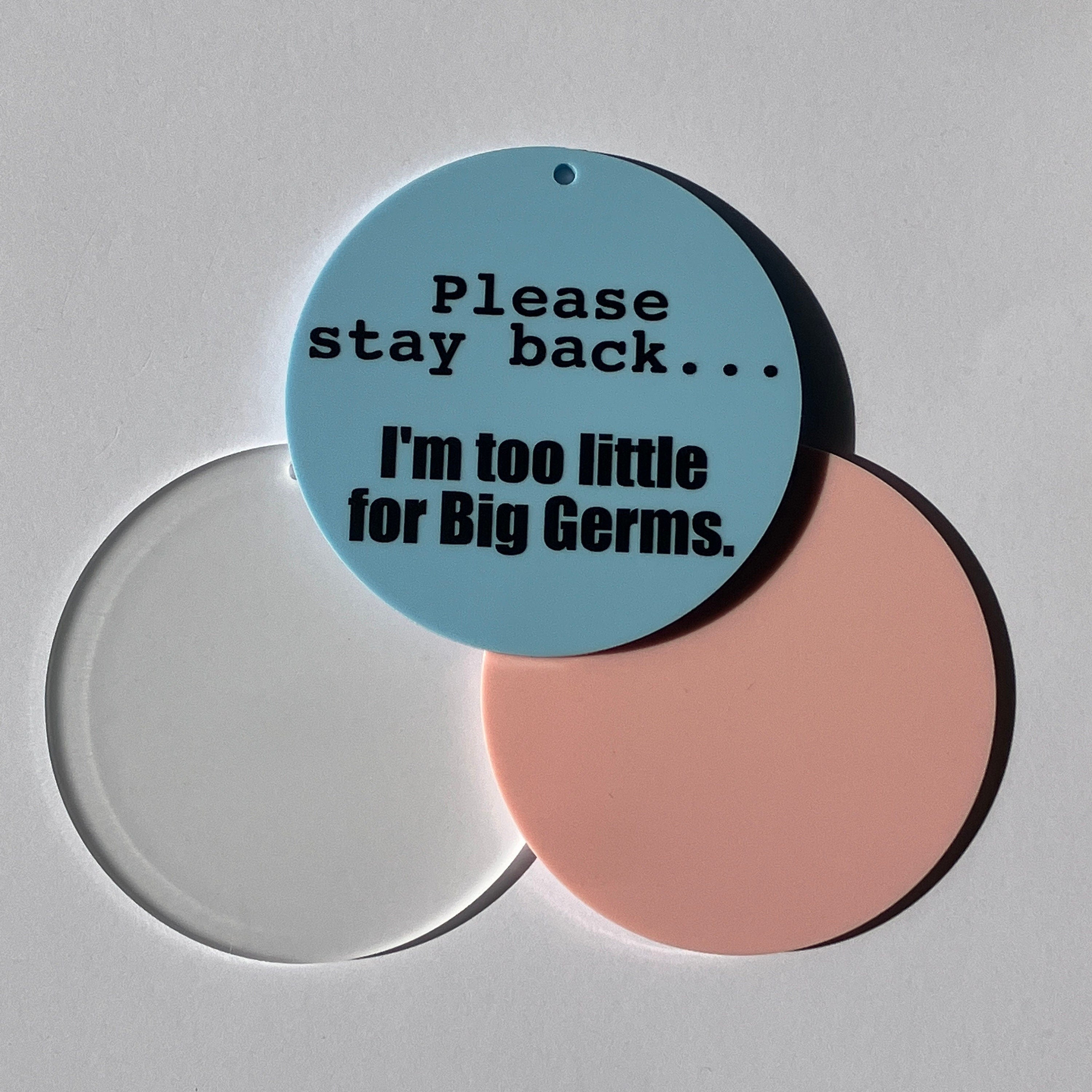 Baby Pram Germ Safety Sign, Acrylic Pushchair Tag.