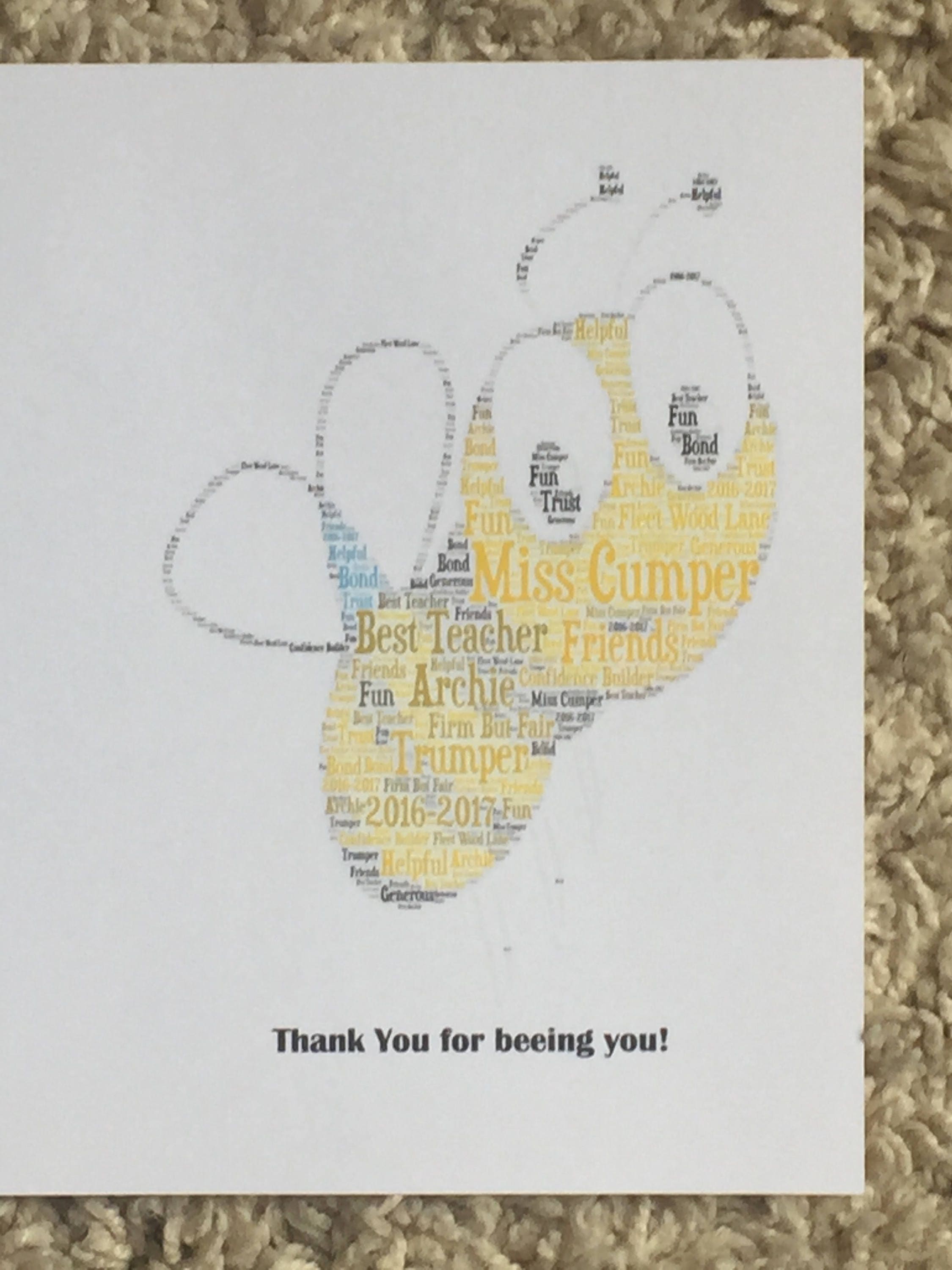 Word Art Card | Personalised with your words, shape and colours | A truly unique and custom greetings card