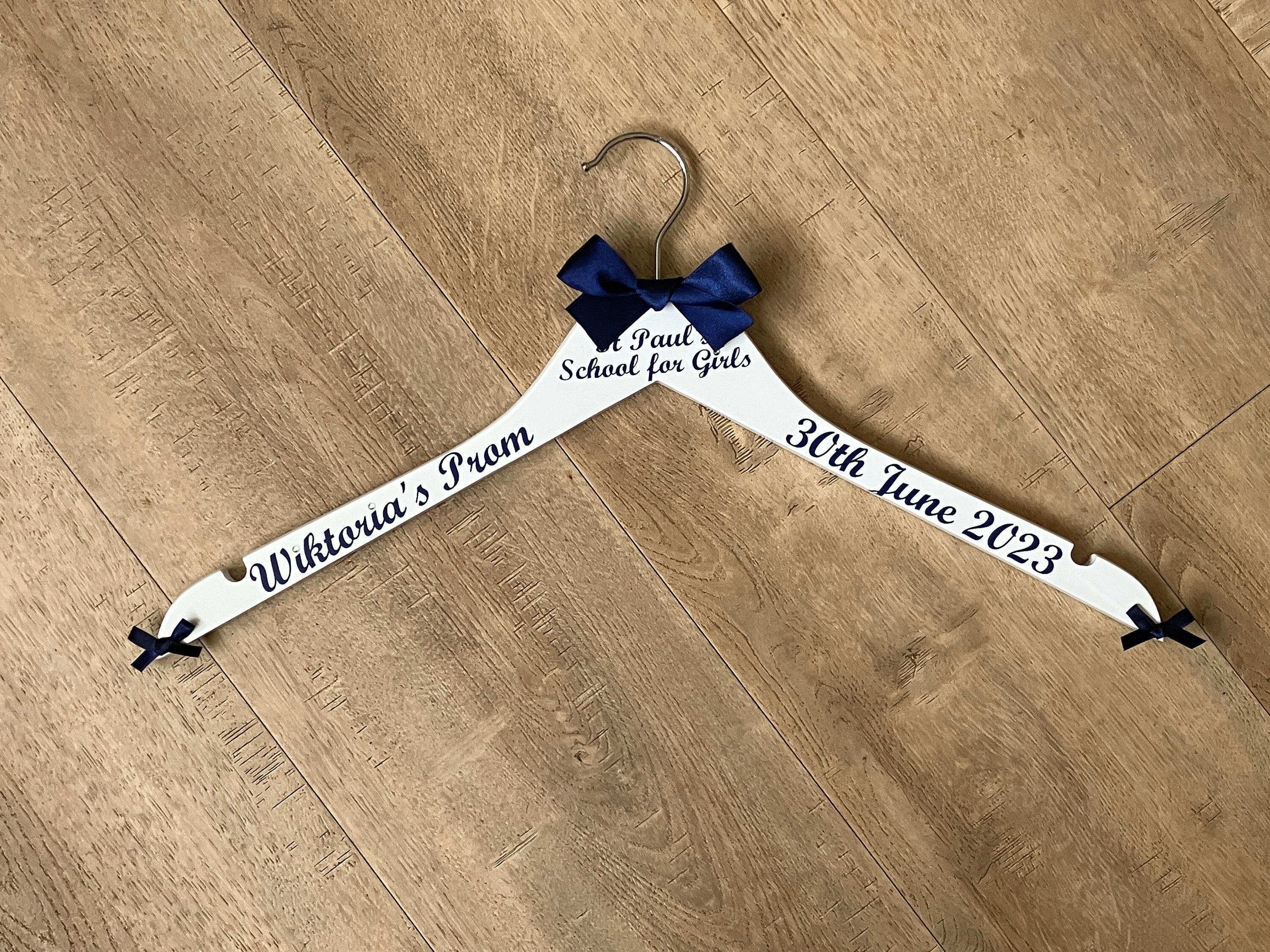 Prom Dress Hanger, Keepsake Photo Prop.Personalised with name, date and school.