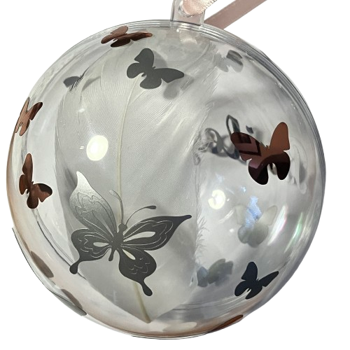 Butterfly Memorial Feather Bauble | Large Personalised Christmas Ornament & Keepsake Gift