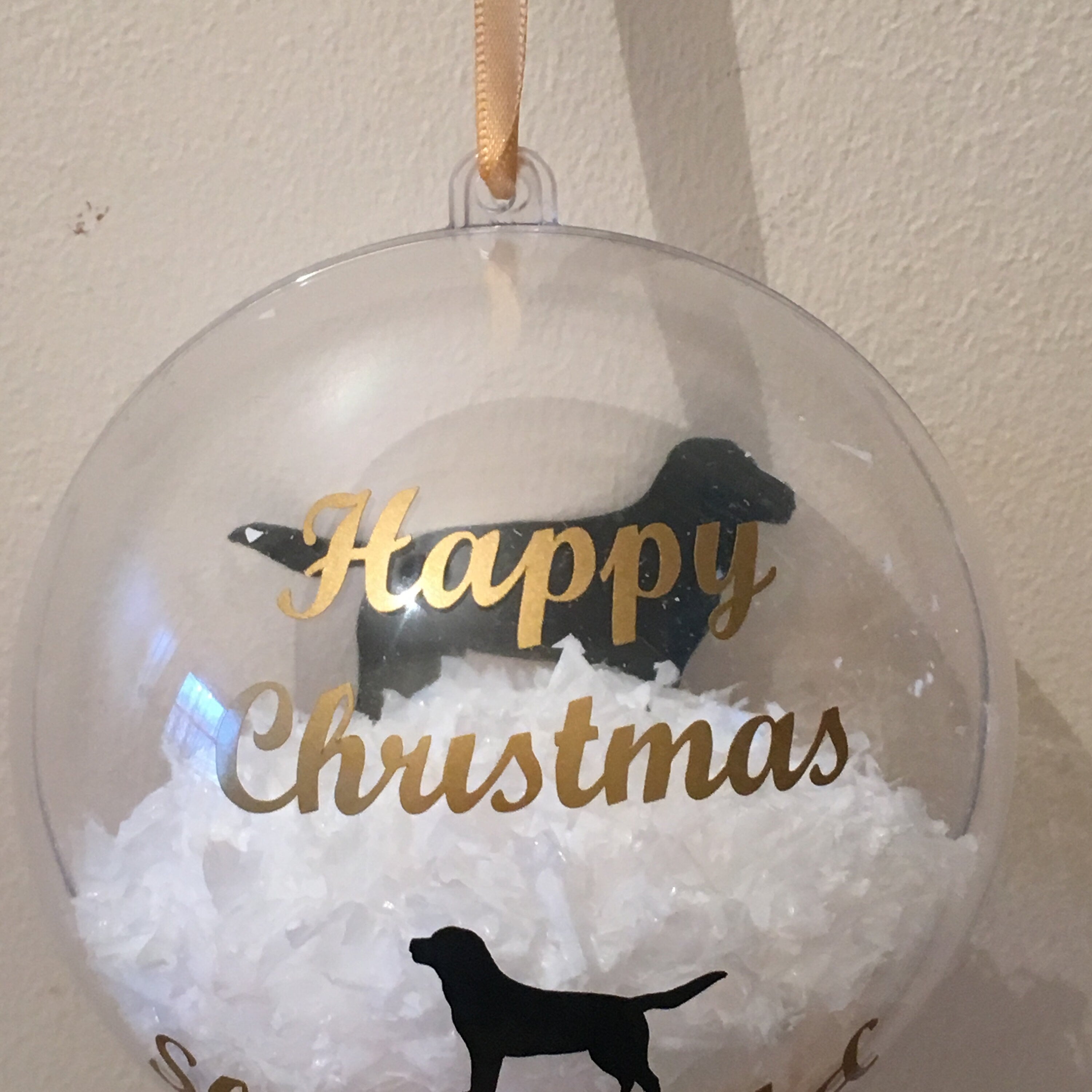 Pet Christmas Bauble | Custom Dog Breed Ornament | Personalised Message
