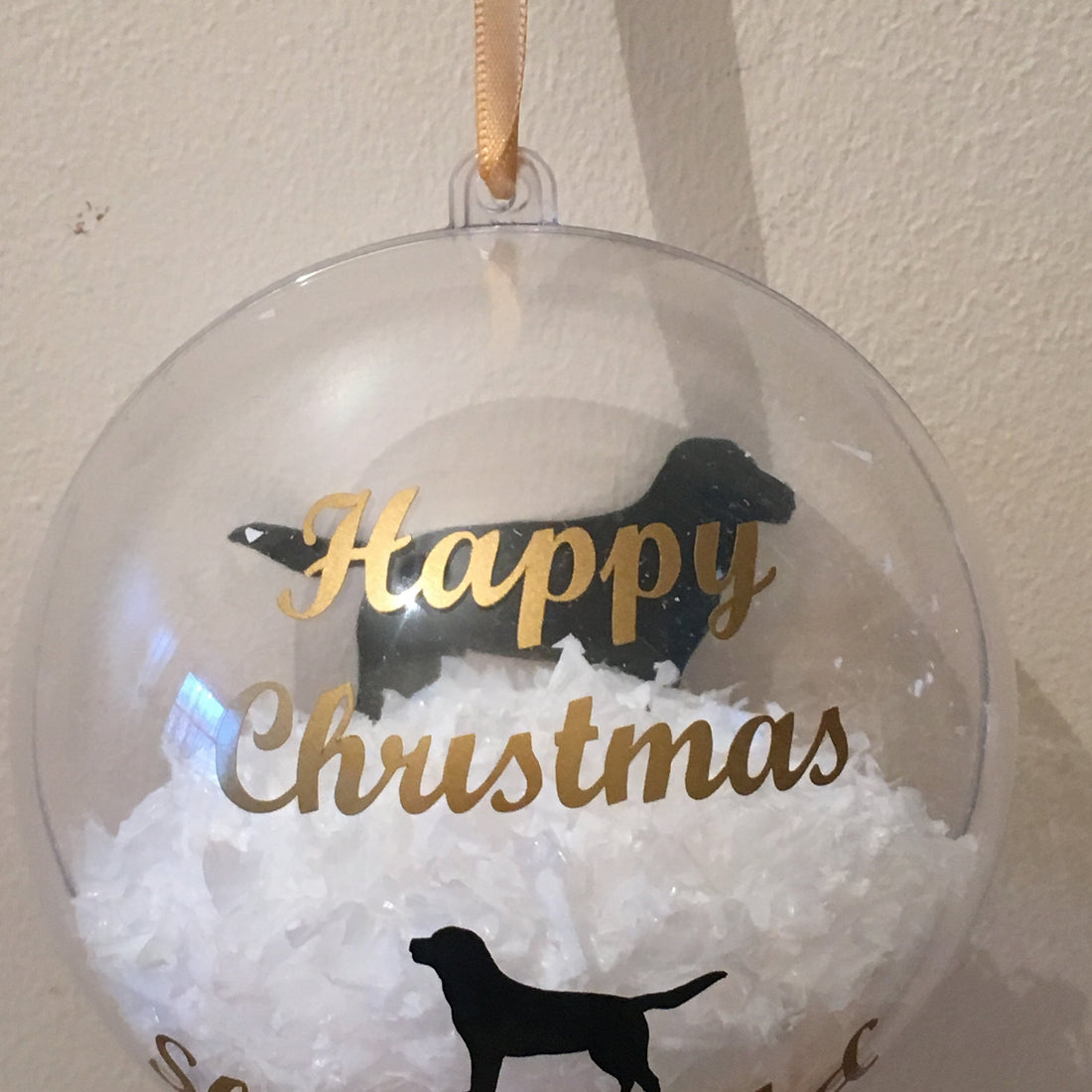 Pet Christmas Bauble | Custom Dog Breed Ornament | Personalised Message