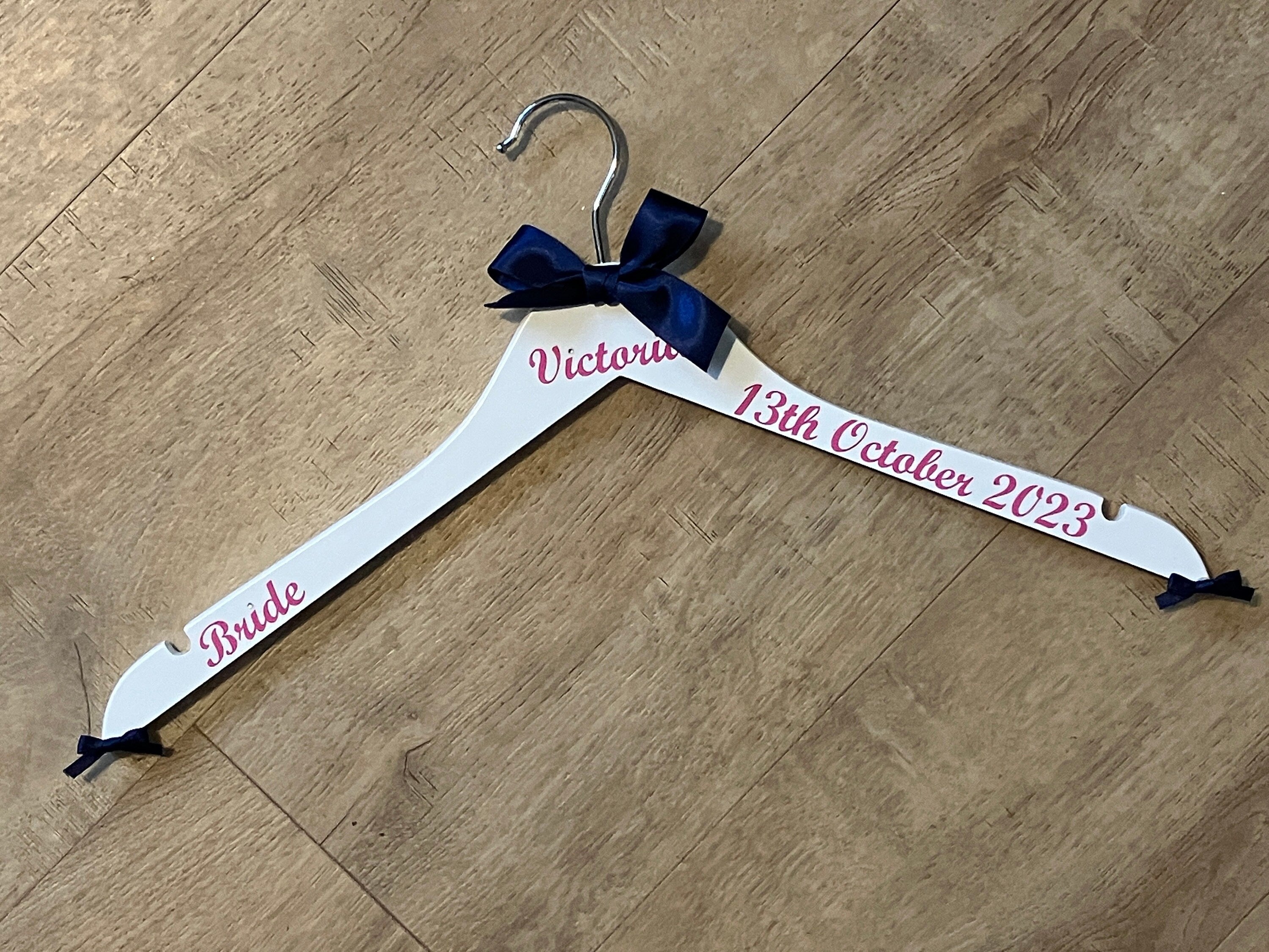 Personalised Wedding Hanger - Bridal Party Keepsake - Customised with name, date and role