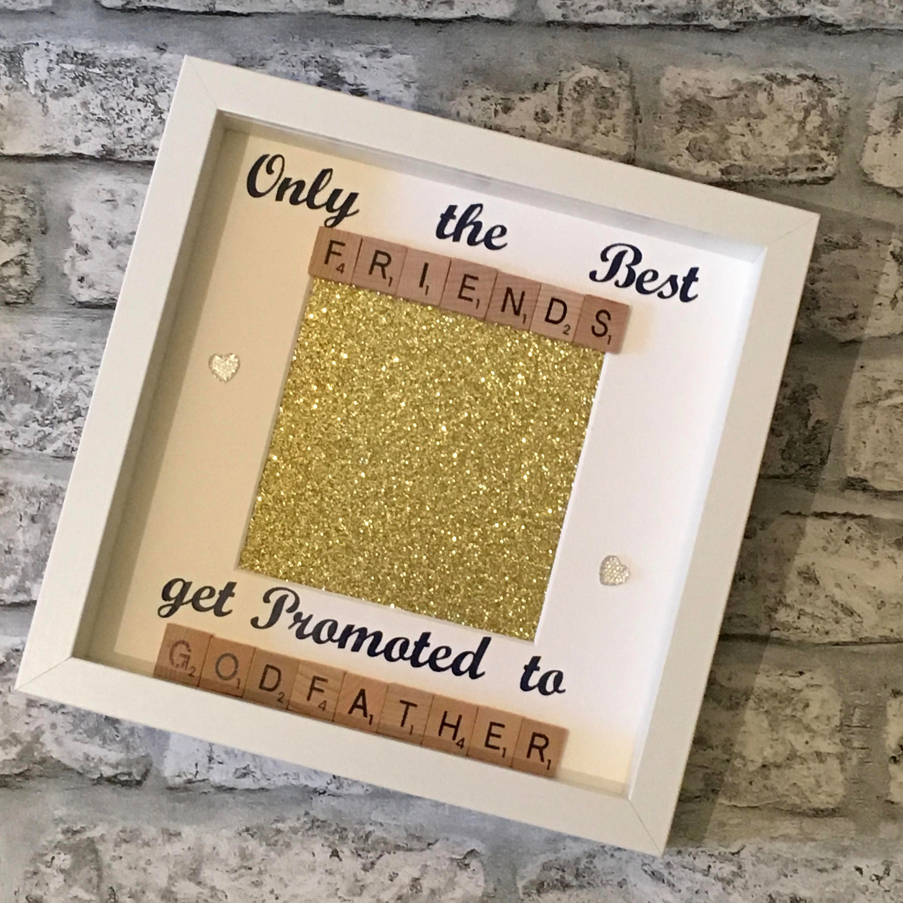 Only the Best Friends get promoted to Godfather - Letter Tile Photo Frame