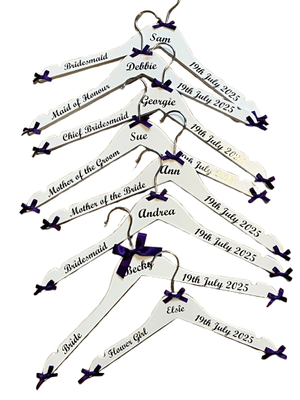 Wedding Hanger Set of 10 – Custom Bride & Bridesmaid Hangers