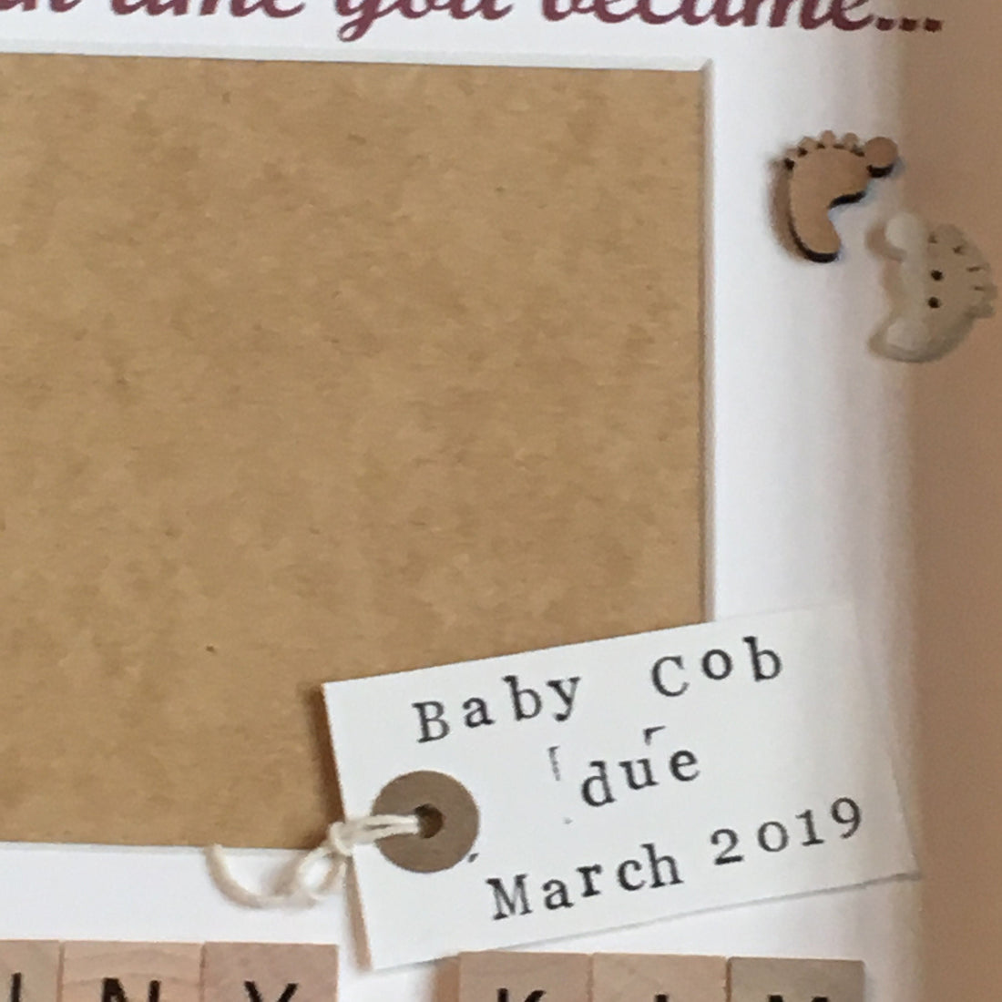 Exact Moment Pregnancy Announcement Personalised Scrabble Frame, New Baby Photo Frame