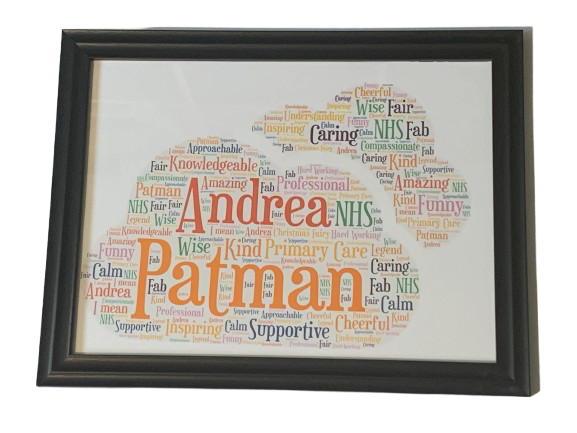 Custom Word Art A3 Framed Print - Your choice of shape and your words create the picture.