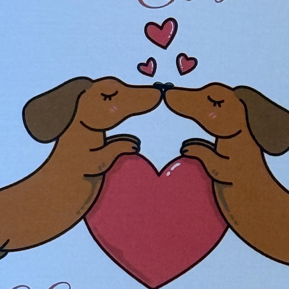 Dachshund Happy Valentines Day Card | 6x6 inch