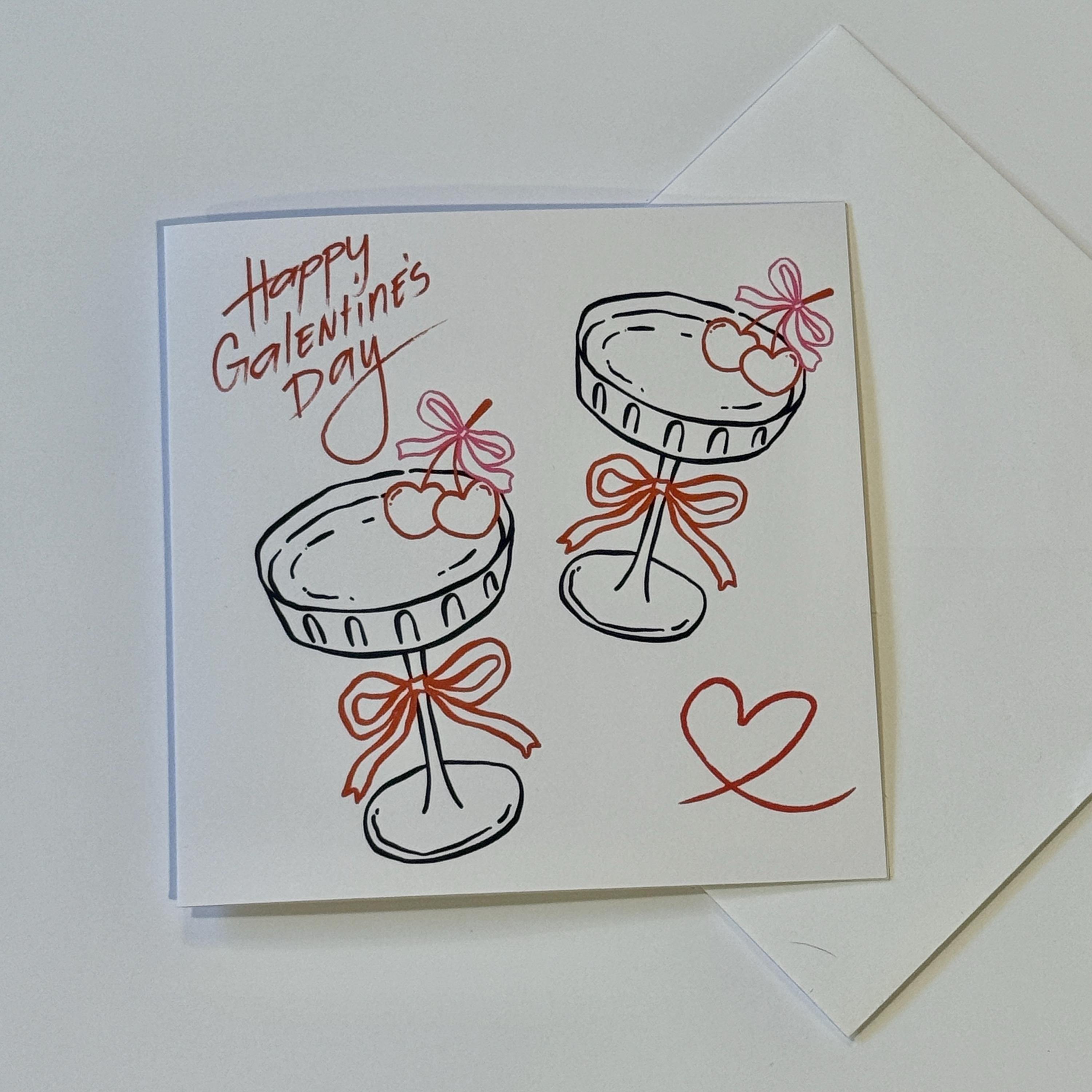 Funny Galentine's Day Card | Friend Valentine | 6X6 inch | FREE 2ND CLASS POSTAGE.