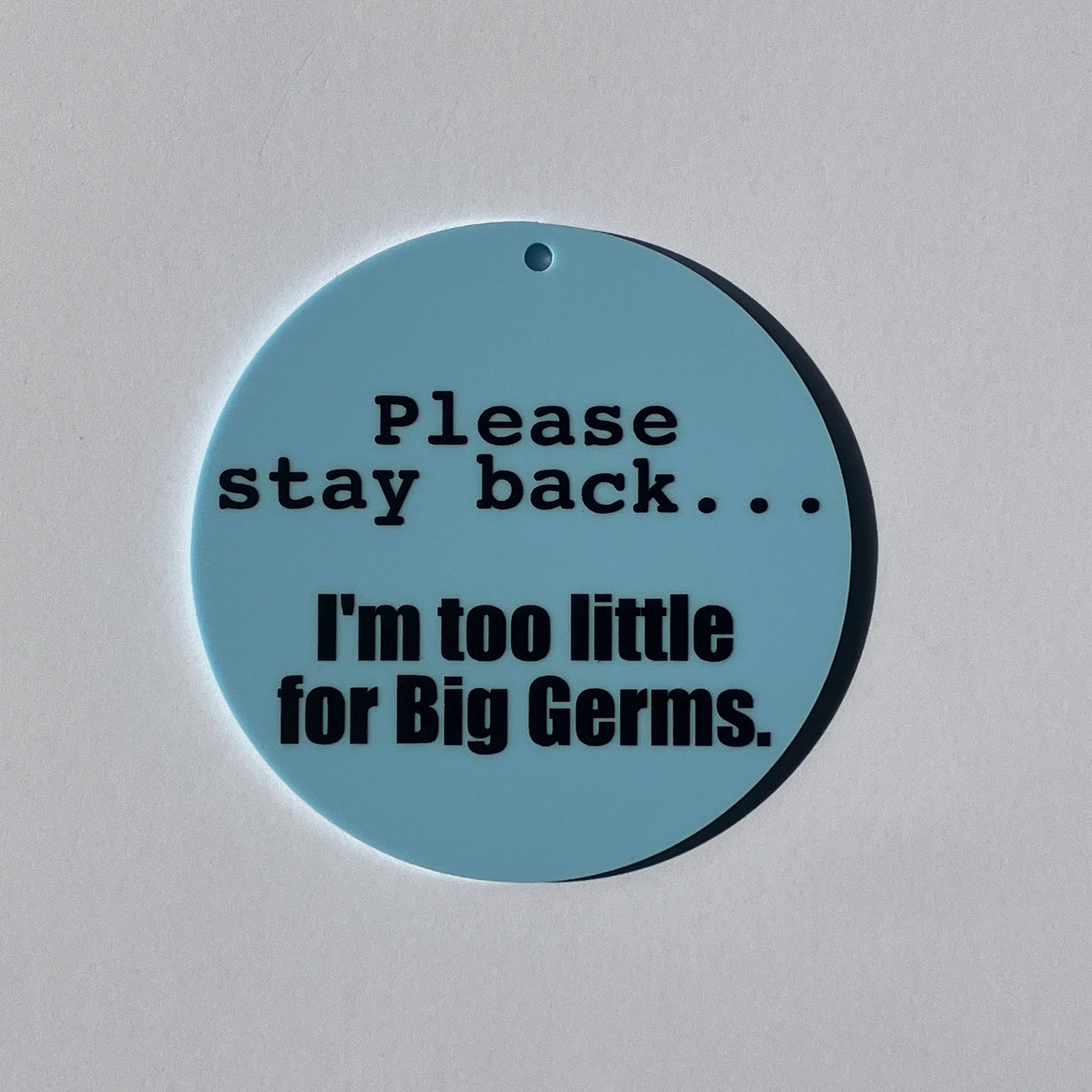 Baby Pram Germ Safety Sign, Acrylic Pushchair Tag.
