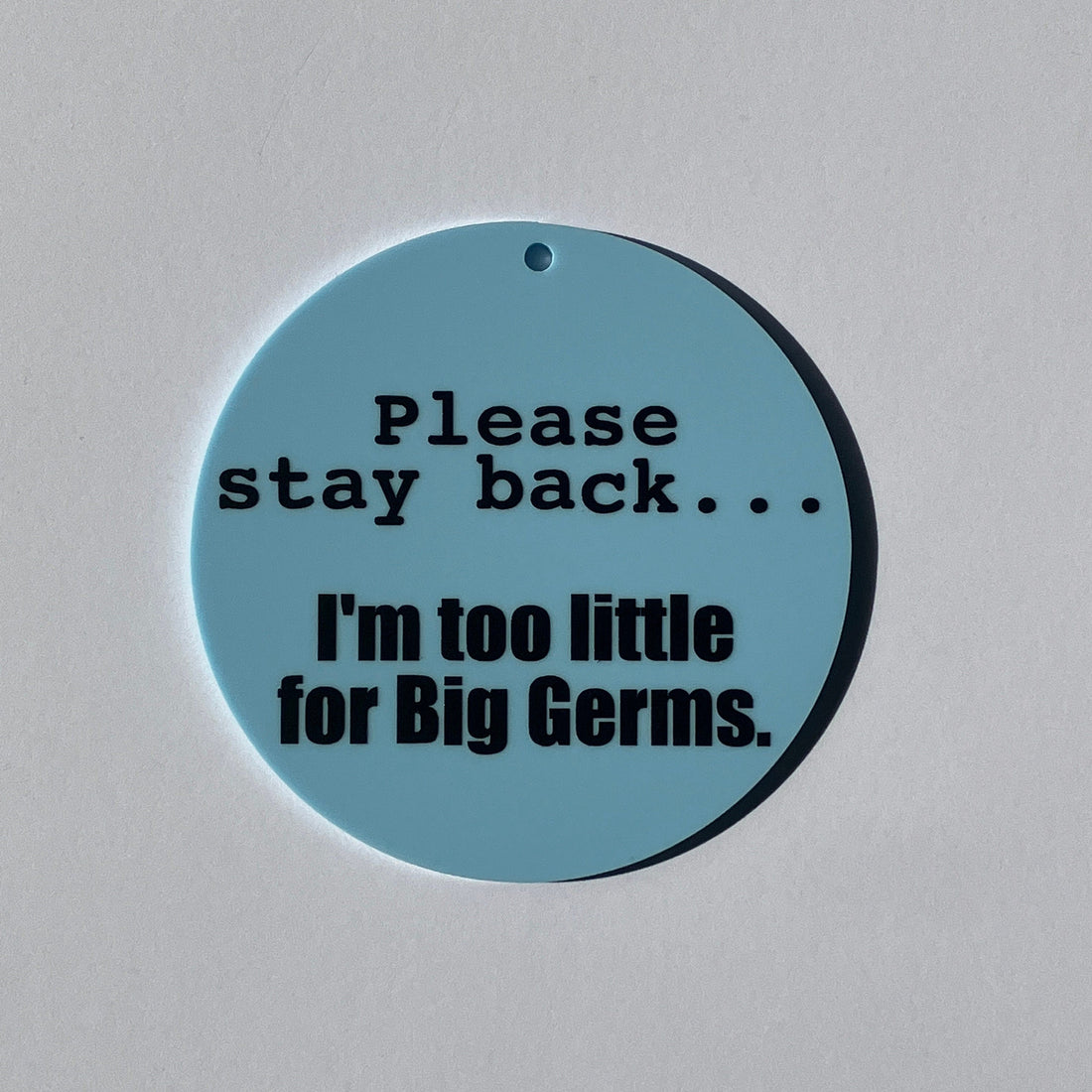 Baby Pram Germ Safety Sign, Acrylic Pushchair Tag.