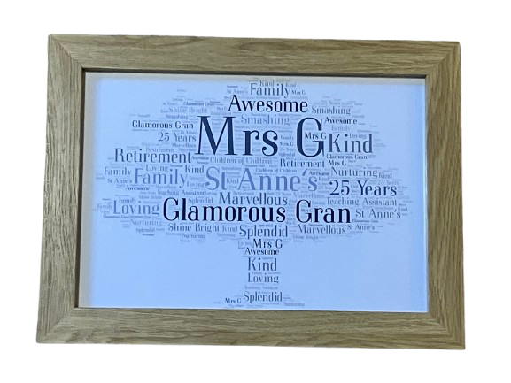 Family Tree Typography Framed Print. Perfect for any occasion.