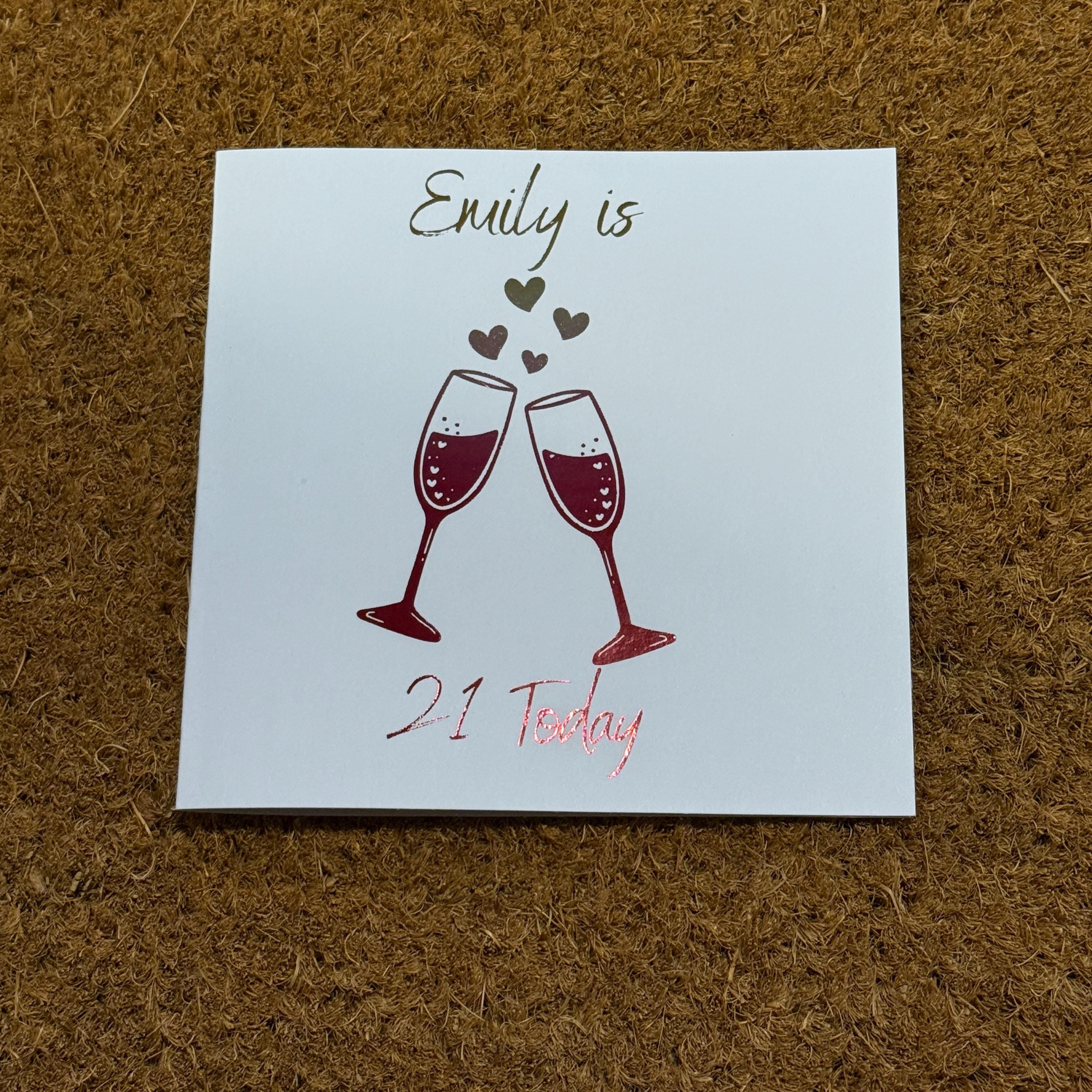 21st Birthday Card | Personalised Foiled Champagne Design