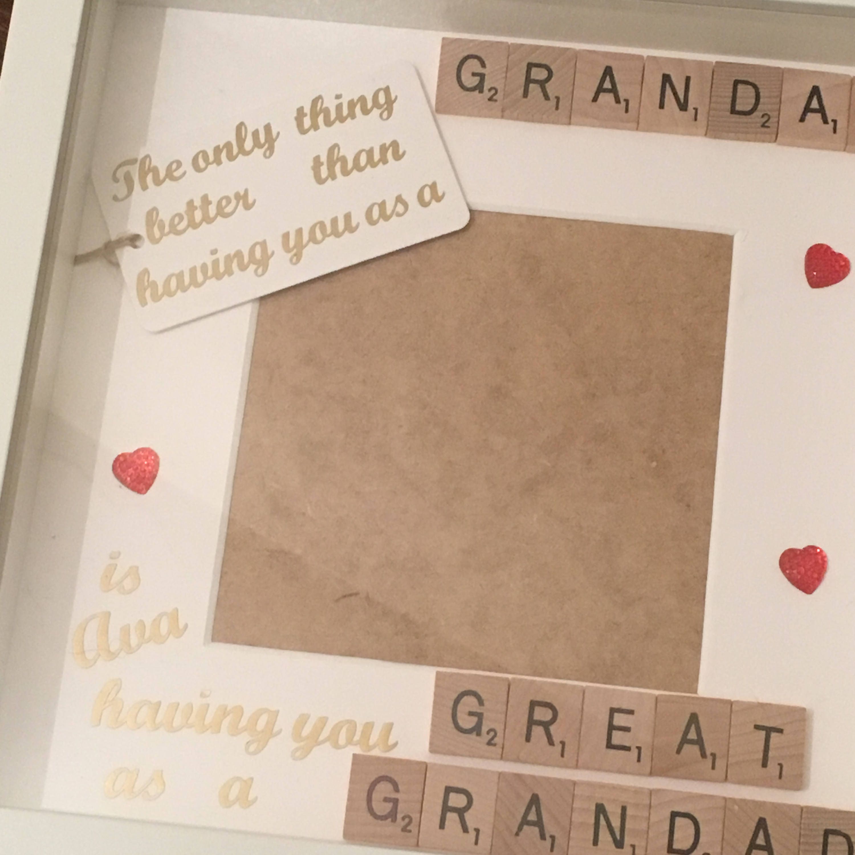 Grandad to Great Grandad Scrabble Art Photo Frame | Personalised gift for him