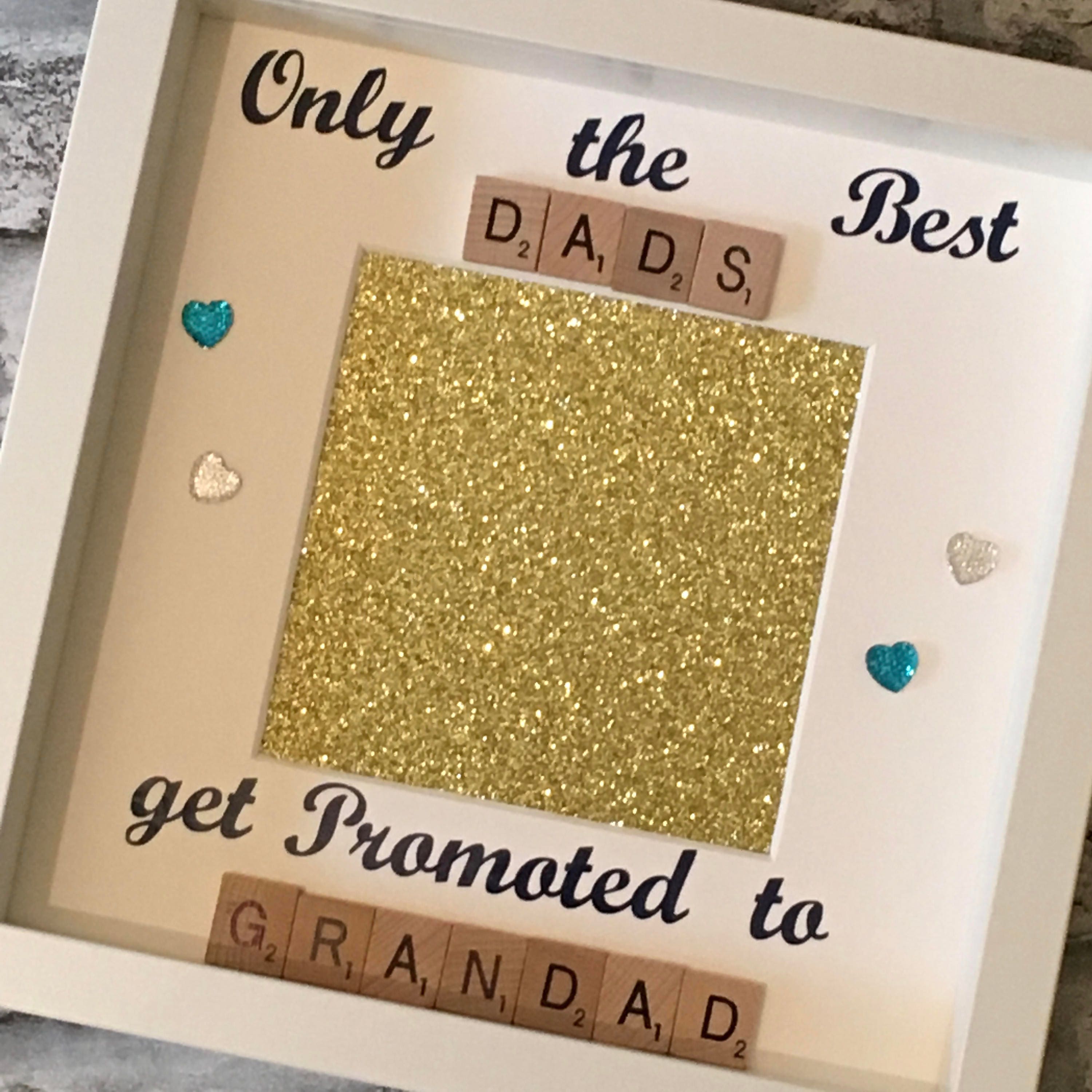 Dad to Grandad Scrabble Art Photo Frame | Grandparent Gift