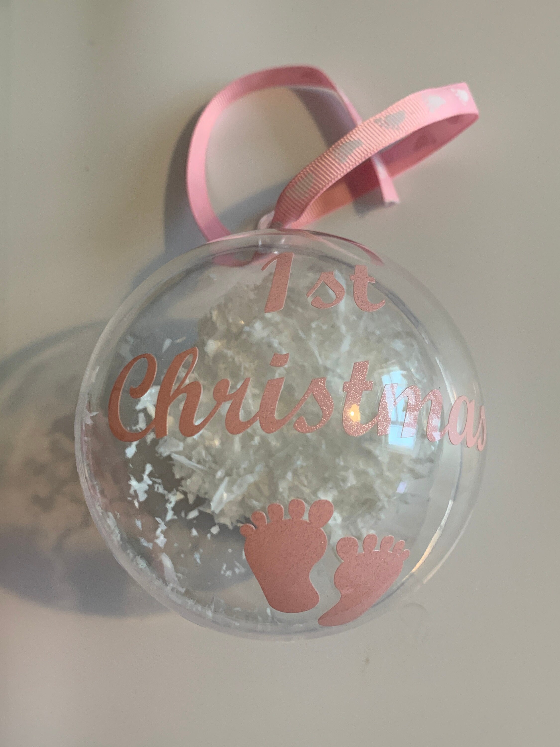Baby's First Christmas Bauble | Filled Acrylic Christmas Decoration | Personalised