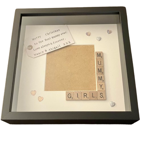 Mummy's Girls Scrabble Art Photo Frame - Personalised with Name