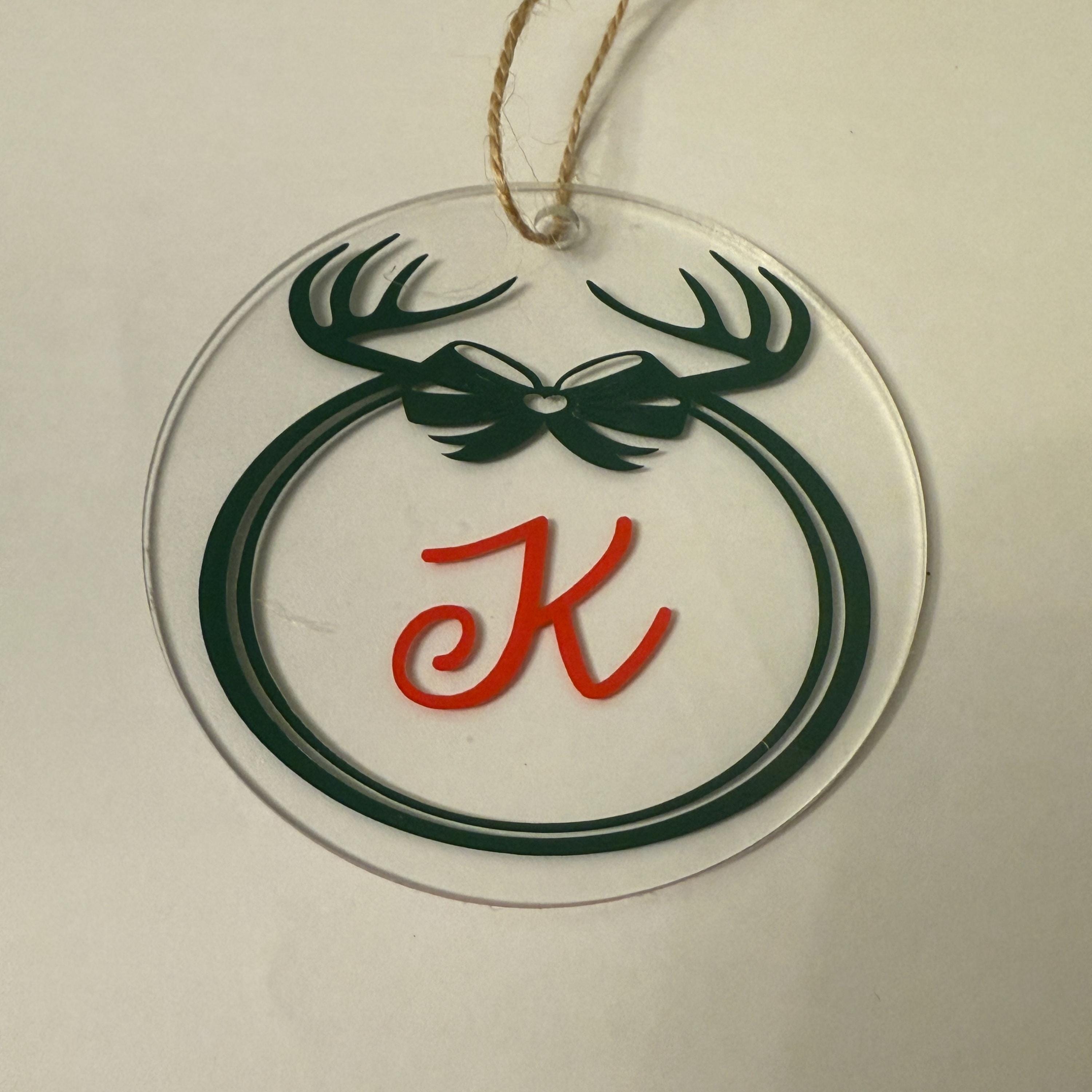 Antler Initial Bauble – Personalised Christmas Ornament