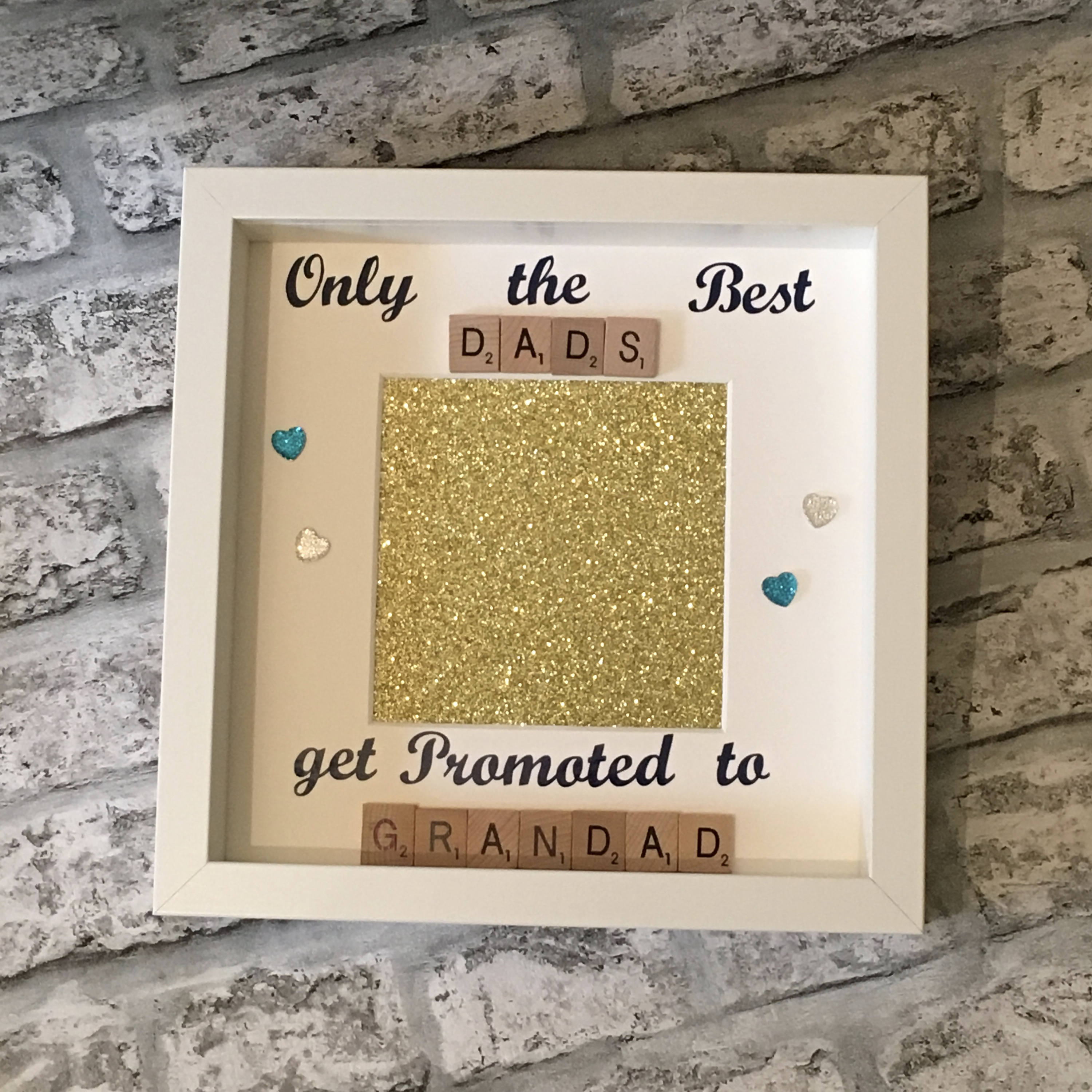 Dad to Grandad Scrabble Art Photo Frame | Grandparent Gift