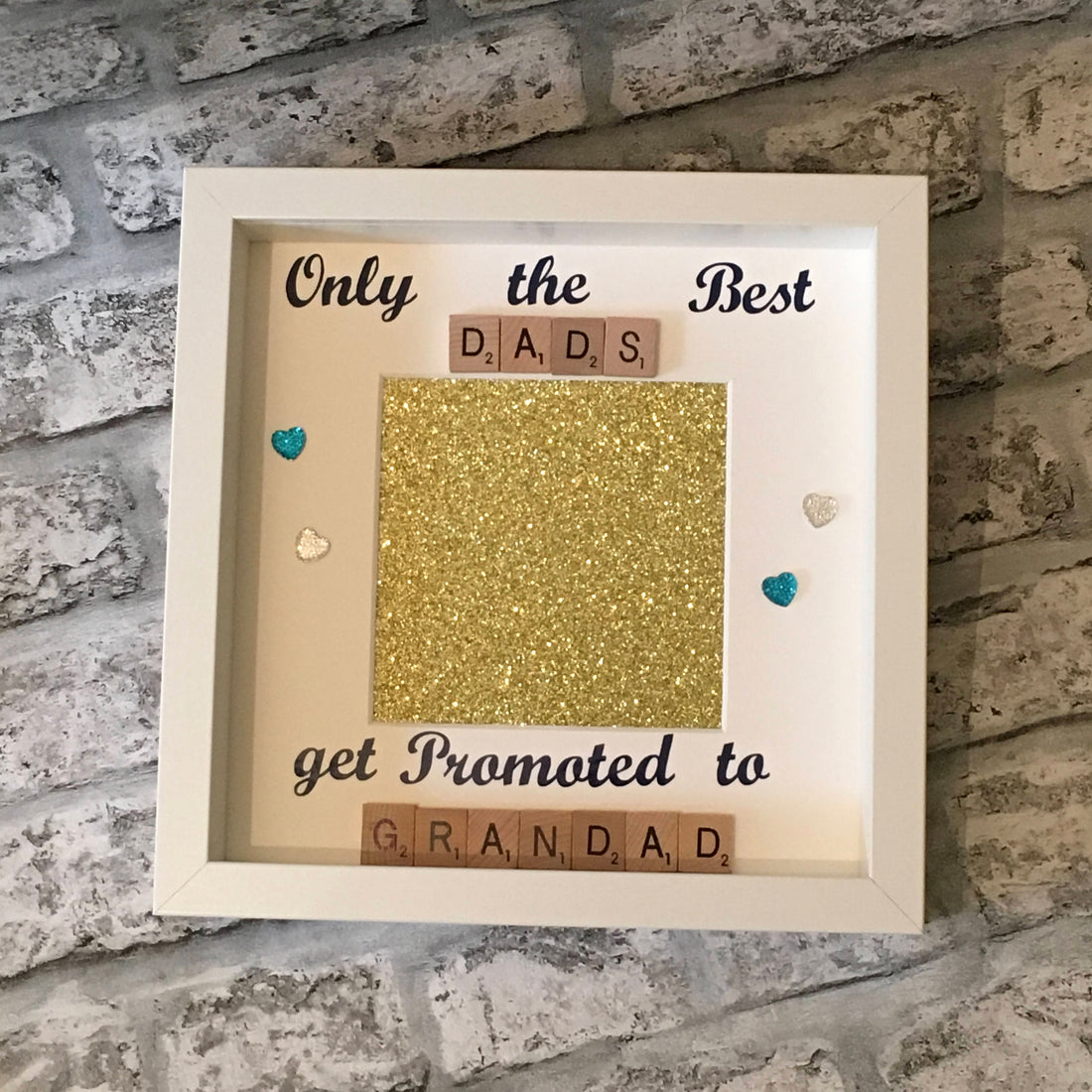 Dad to Grandad Scrabble Art Photo Frame | Grandparent Gift