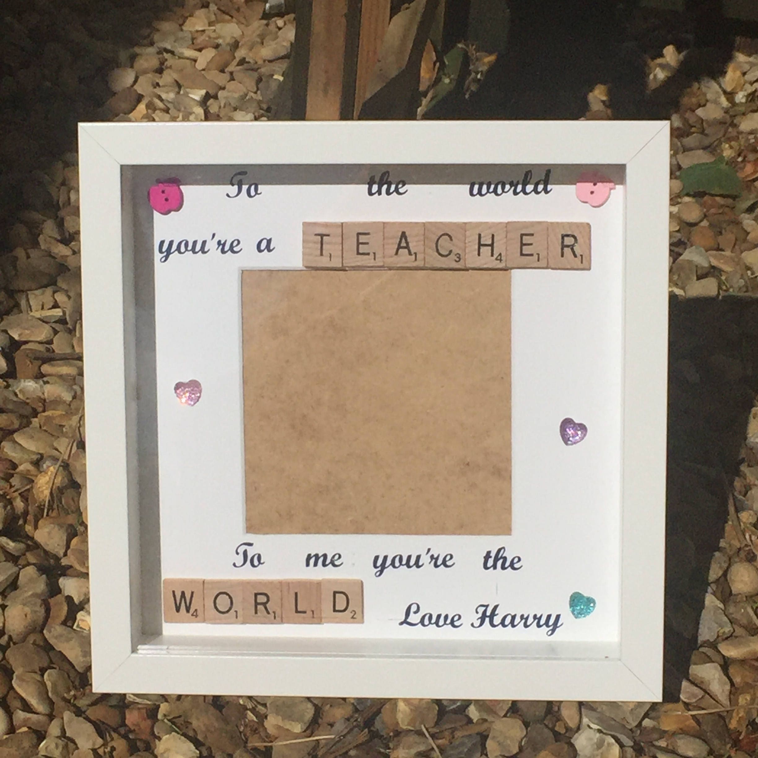 Teacher Letter Tile Personalised Photo Frame - End of year thank you gift.