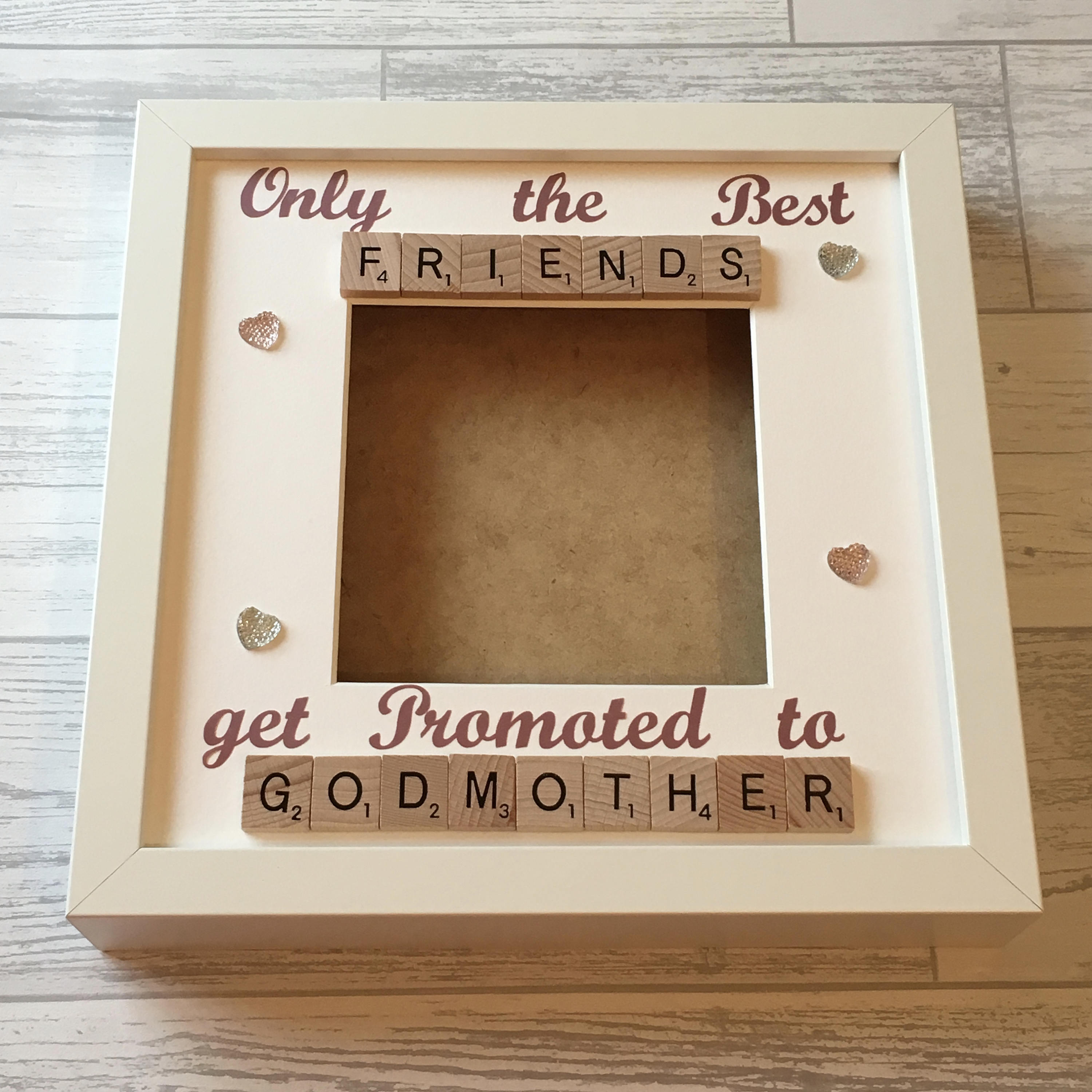 Godmother Scrabble Art Photo Frame, Personalised Godparent Gift