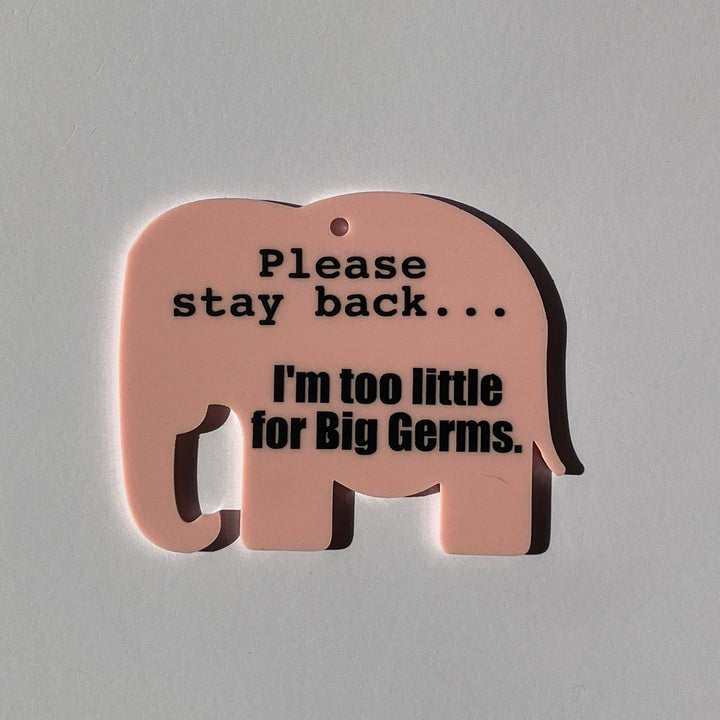 Baby Pram Germ Safety Sign, Acrylic Pushchair Tag.