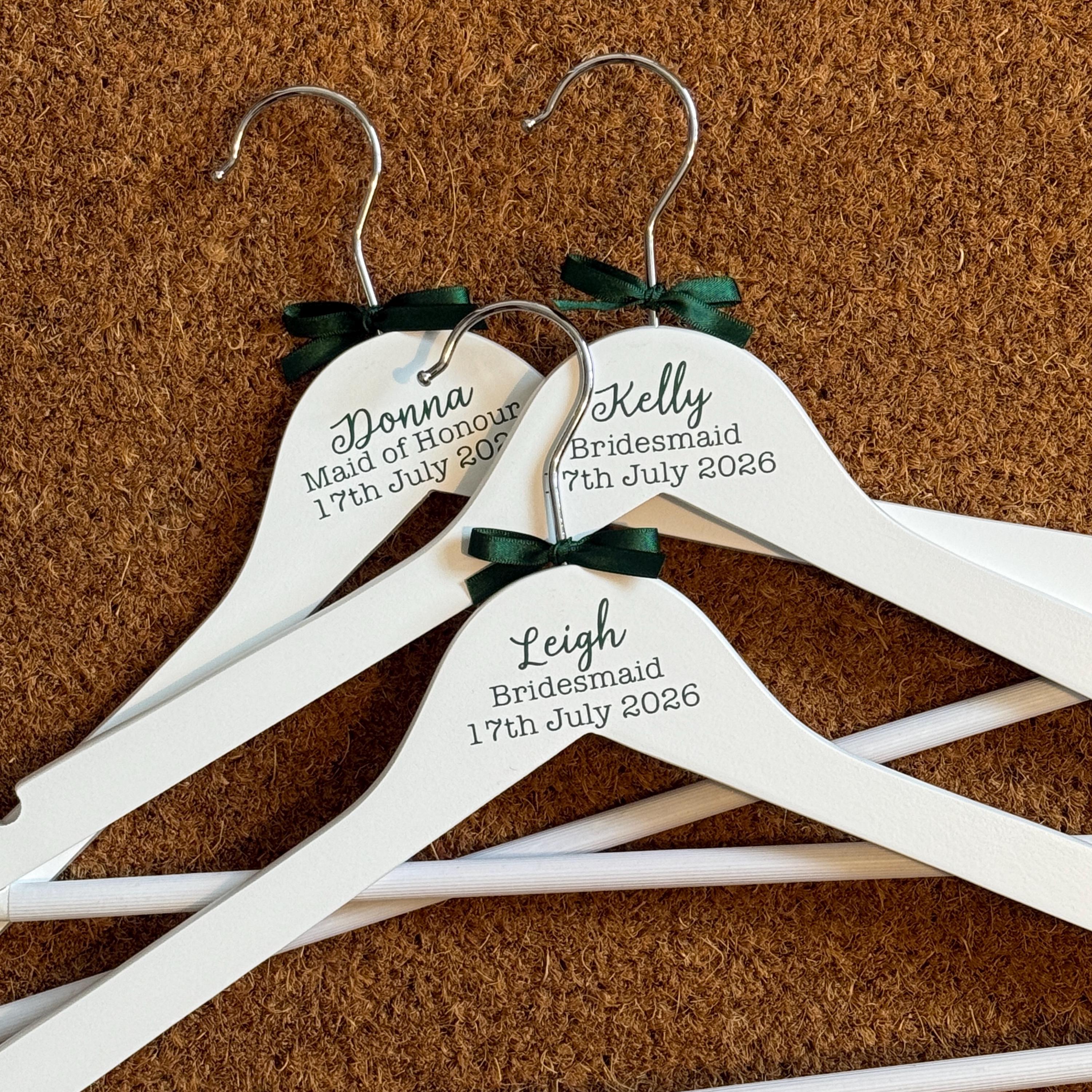 Simple Top Detail Wedding Hanger - Personalised with text and colours