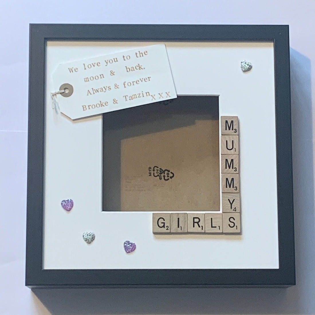 Mummy's Girls Scrabble Art Photo Frame - Personalised with Name