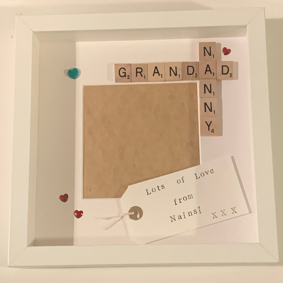 Nanny Grandad Grandparent Letter Tile Box Frame | Personalised Family Names Gift for Grandma, Nana & Grandad