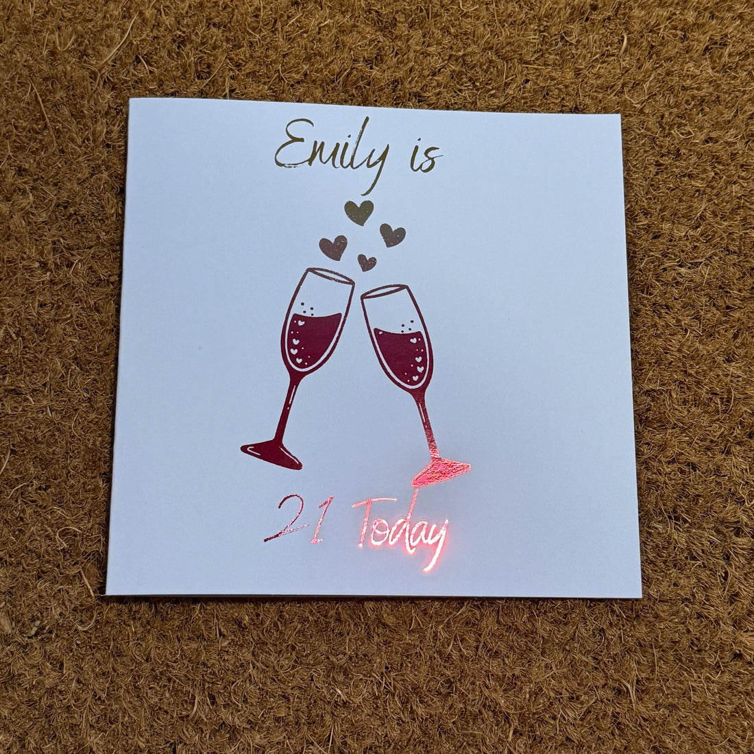 21st Birthday Card | Personalised Foiled Champagne Design