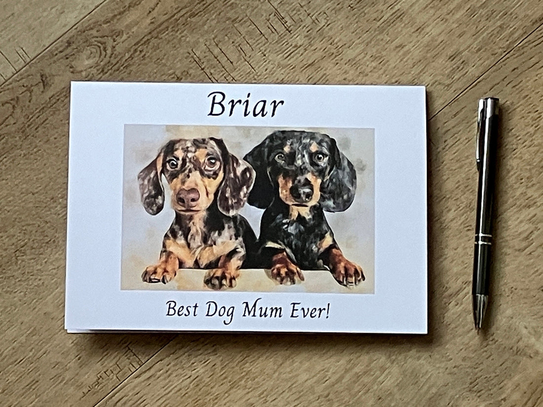Dachshund Mum Mother's Day Card | Watercolour Style | Personalised