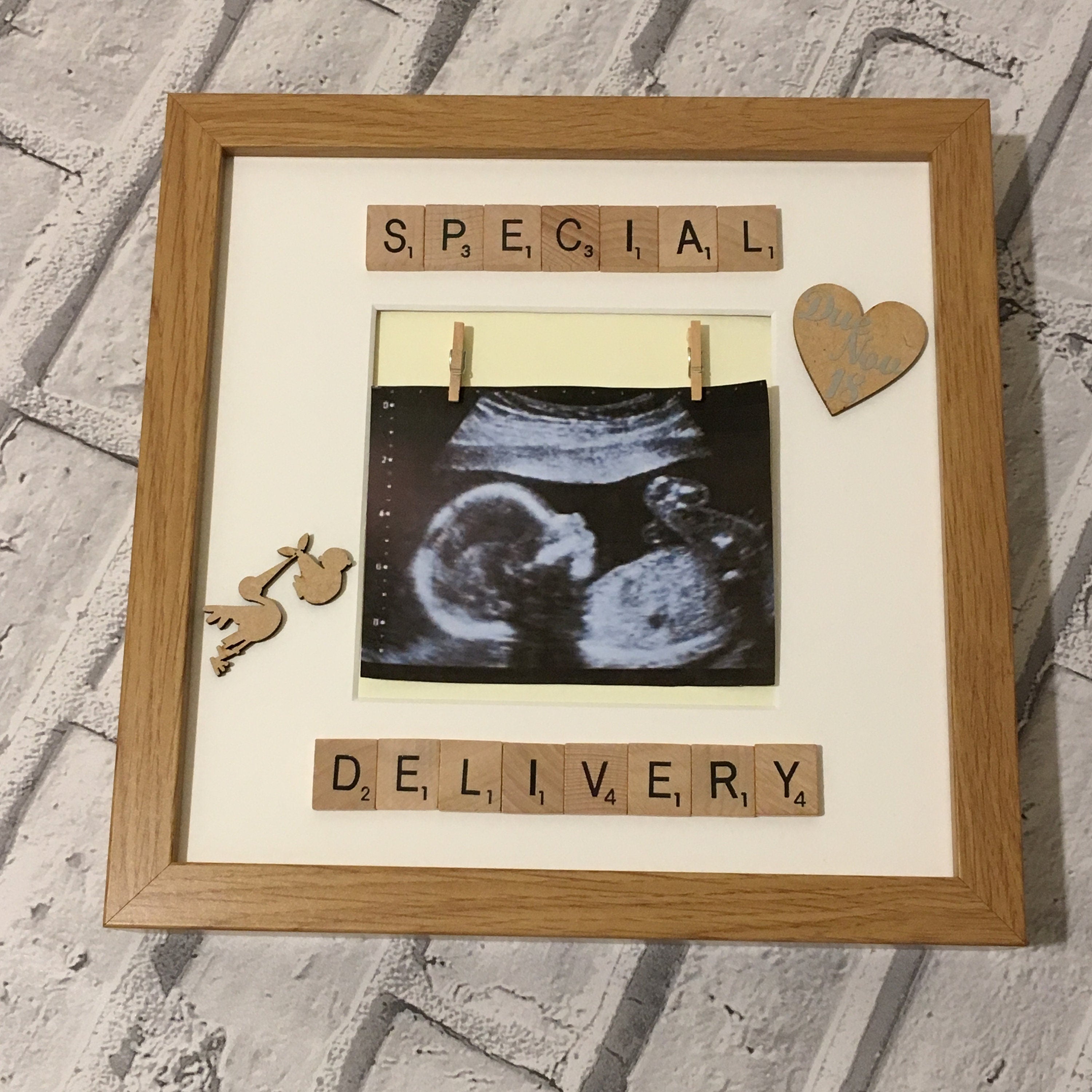 Baby Scan Photo Frame - Special Delivery - Personalised with Due Date